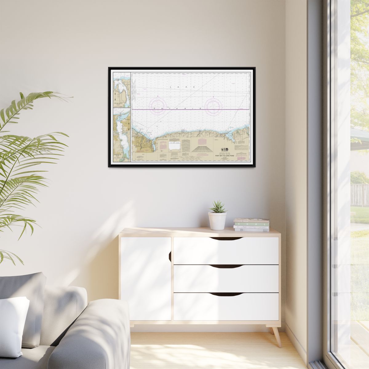 Chart 14804 Port Bay to Long Pond;Port Bay Harbor;Irondequoit Bay - NOAA Nautical Chart Floating Frame Canvas | 30" x 20" | 36" x 24" | 48" x 32" - Black context-1
