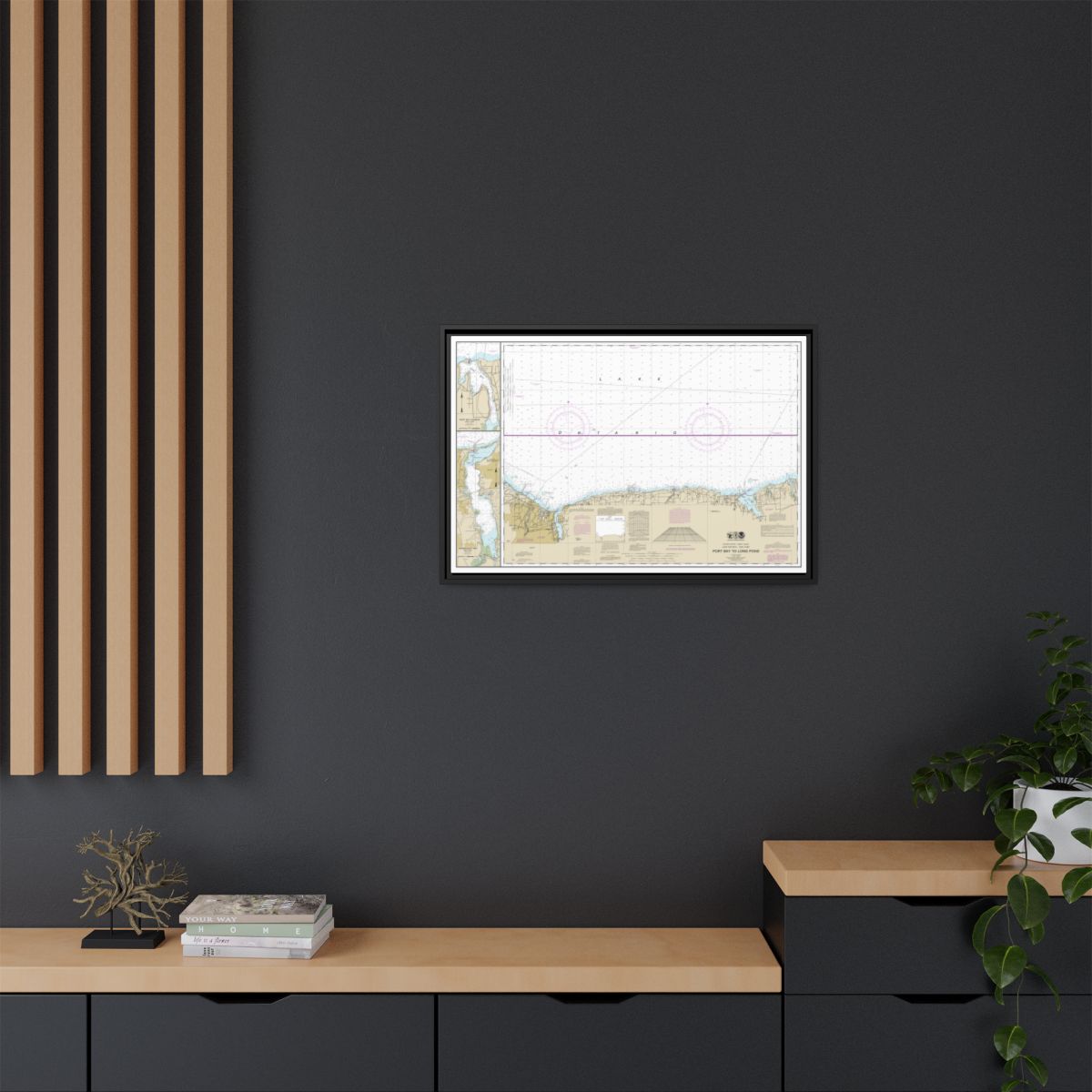Chart 14804 Port Bay to Long Pond;Port Bay Harbor;Irondequoit Bay - NOAA Nautical Chart Floating Frame Canvas | 30" x 20" | 36" x 24" | 48" x 32" - Black context-2