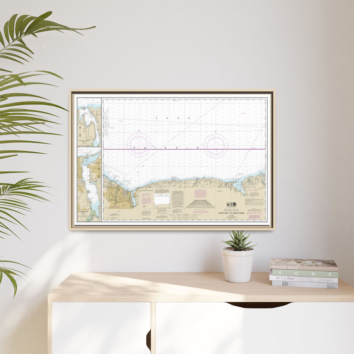 Chart 14804 Port Bay to Long Pond;Port Bay Harbor;Irondequoit Bay - NOAA Nautical Chart Floating Frame Canvas | 30" x 20" | 36" x 24" | 48" x 32" - Natural context-1