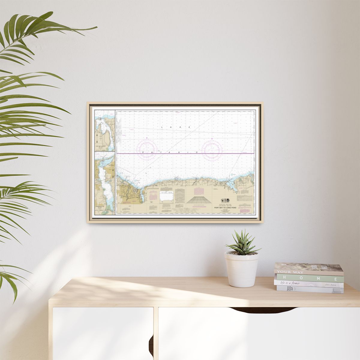 Chart 14804 Port Bay to Long Pond;Port Bay Harbor;Irondequoit Bay - NOAA Nautical Chart Floating Frame Canvas | 30" x 20" | 36" x 24" | 48" x 32" - Natural context-1