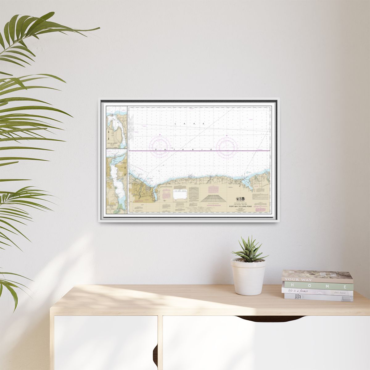 Chart 14804 Port Bay to Long Pond;Port Bay Harbor;Irondequoit Bay - NOAA Nautical Chart Floating Frame Canvas | 30" x 20" | 36" x 24" | 48" x 32" - White context-1