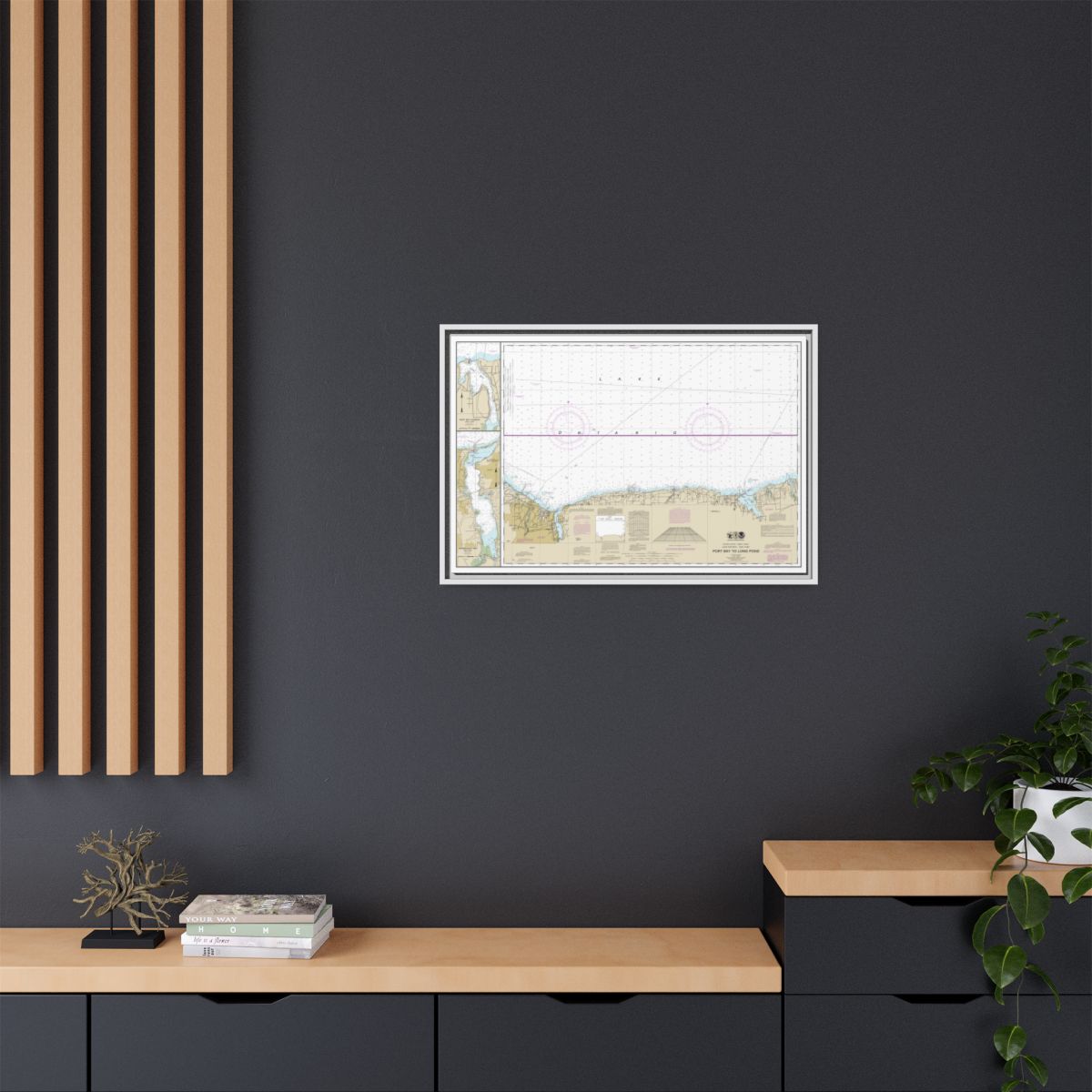 Chart 14804 Port Bay to Long Pond;Port Bay Harbor;Irondequoit Bay - NOAA Nautical Chart Floating Frame Canvas | 30" x 20" | 36" x 24" | 48" x 32" - White context-2