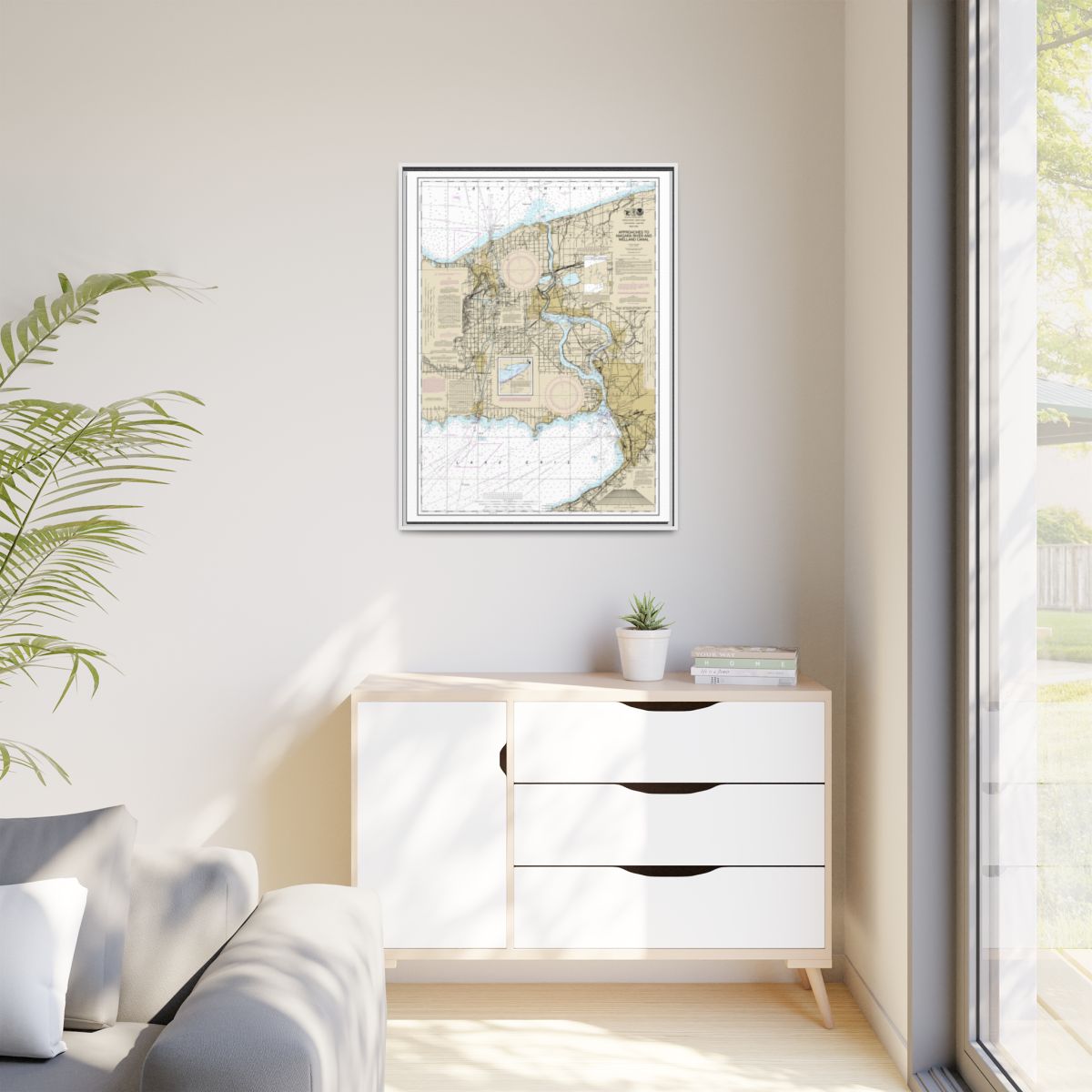 Chart 14822 Approaches to Niagara River and Welland Canal - NOAA Nautical Chart Floating Frame Canvas | 24" x 32" | 30" x 40" - White context-1
