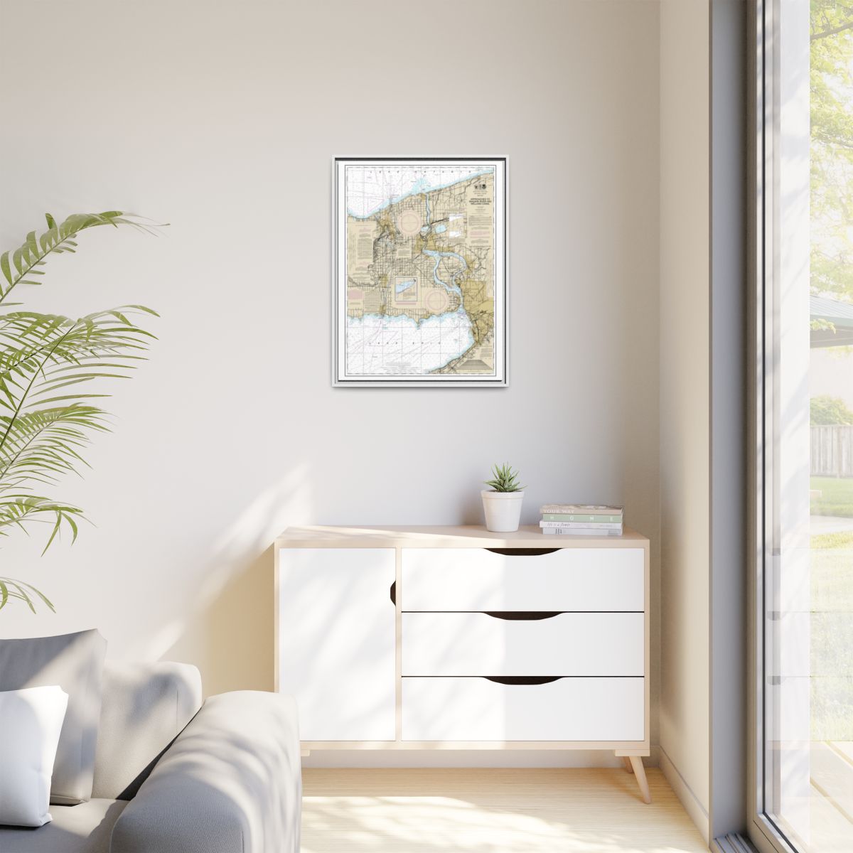 Chart 14822 Approaches to Niagara River and Welland Canal - NOAA Nautical Chart Floating Frame Canvas | 24" x 32" | 30" x 40" - White context-1