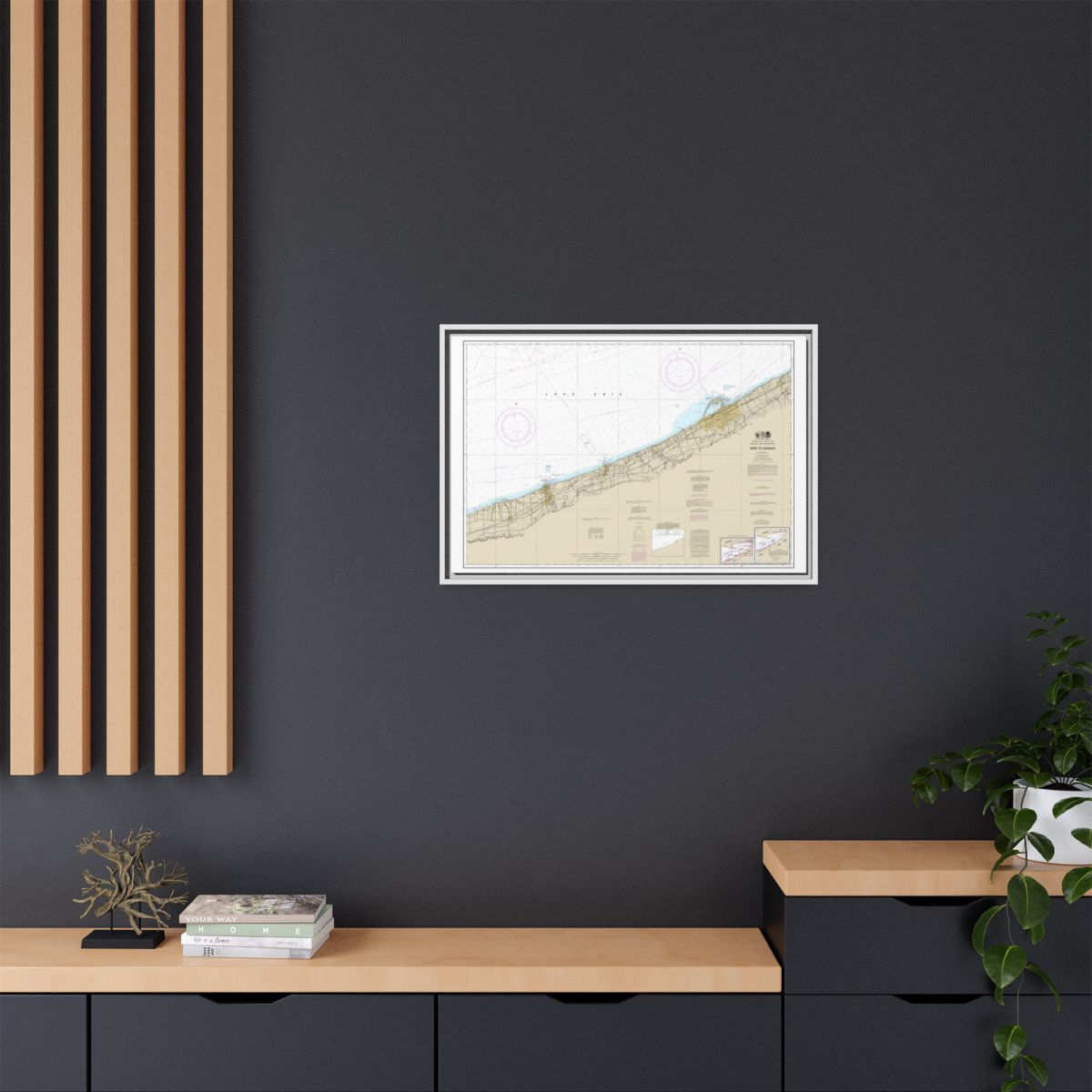 Chart 14828 Erie to Geneva - NOAA Nautical Chart Floating Frame Canvas | 30" x 20" | 36" x 24" | 48" x 32" - White context-2