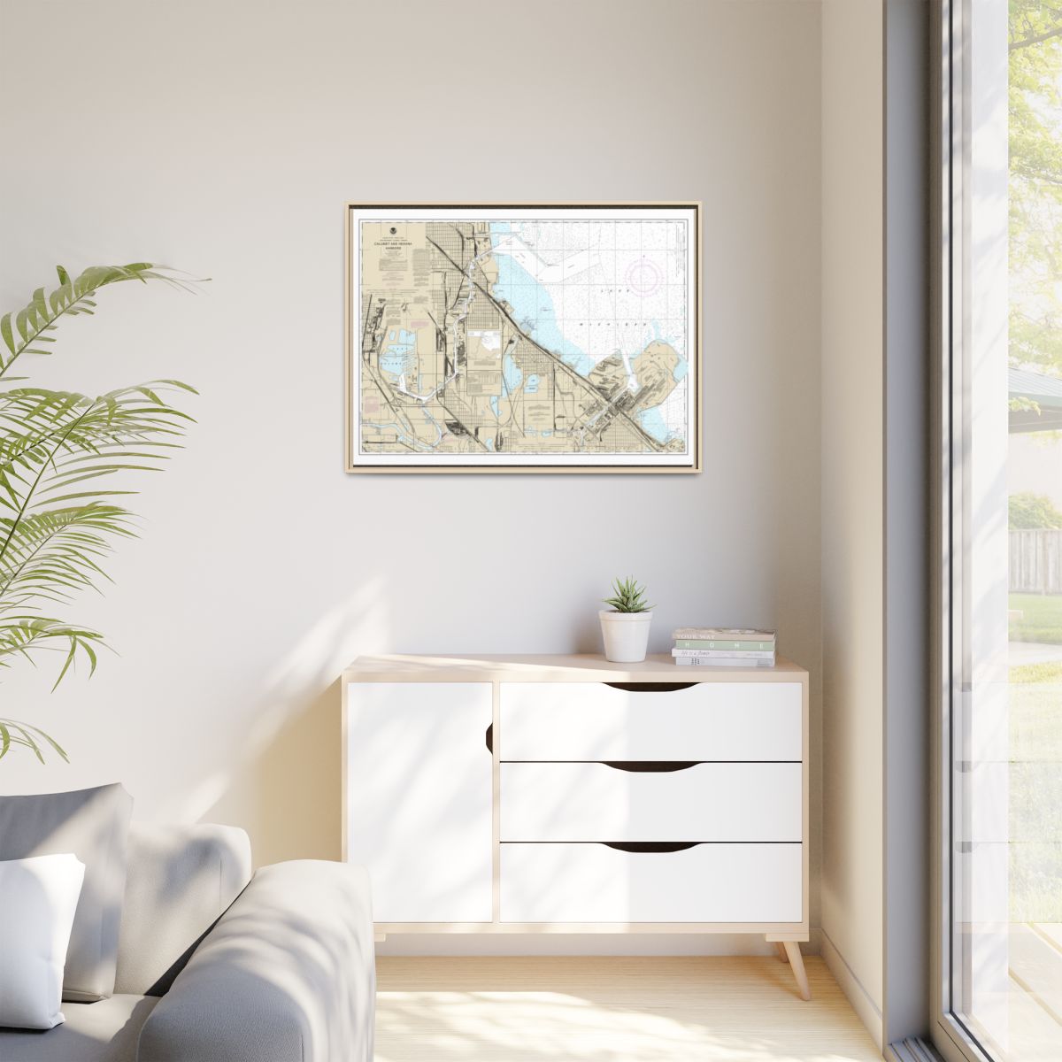Chart 14929 Calumet, Indiana and Buffington Harbors, and Lake Calumet - NOAA Nautical Chart Floating Frame Canvas | 32" x 24" | 40" x 30" - Natural context-1