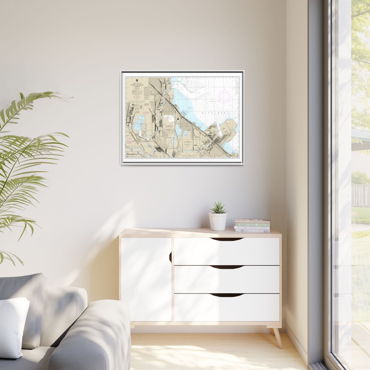 Chart 14929 Calumet, Indiana and Buffington Harbors, and Lake Calumet - NOAA Nautical Chart Floating Frame Canvas | 32" x 24" | 40" x 30" - White context-1
