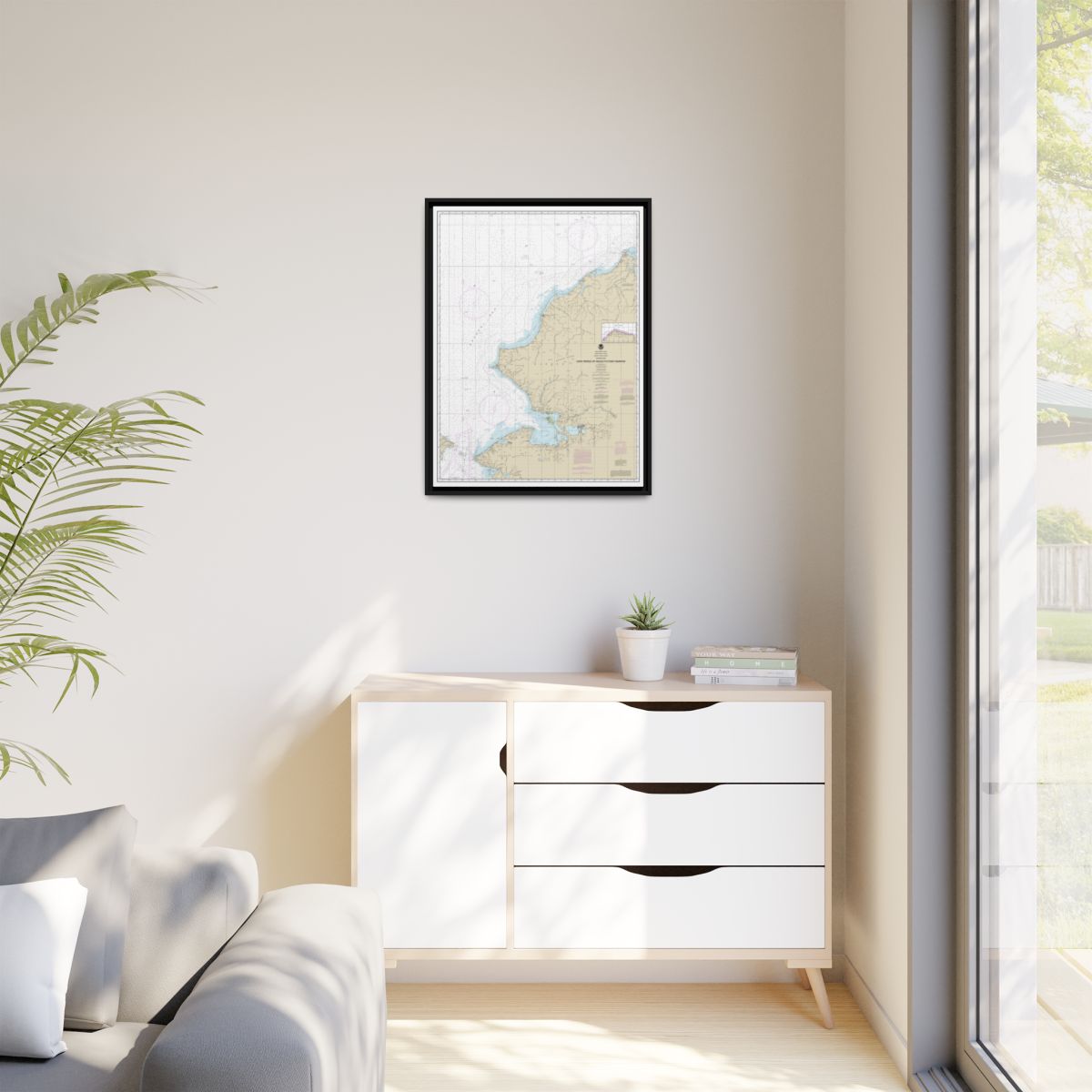 Chart 16005 Cape Prince of Wales to Pt. Barrow - NOAA Nautical Chart Floating Frame Canvas | 24" x 32" | 30" x 40" - Black context-1