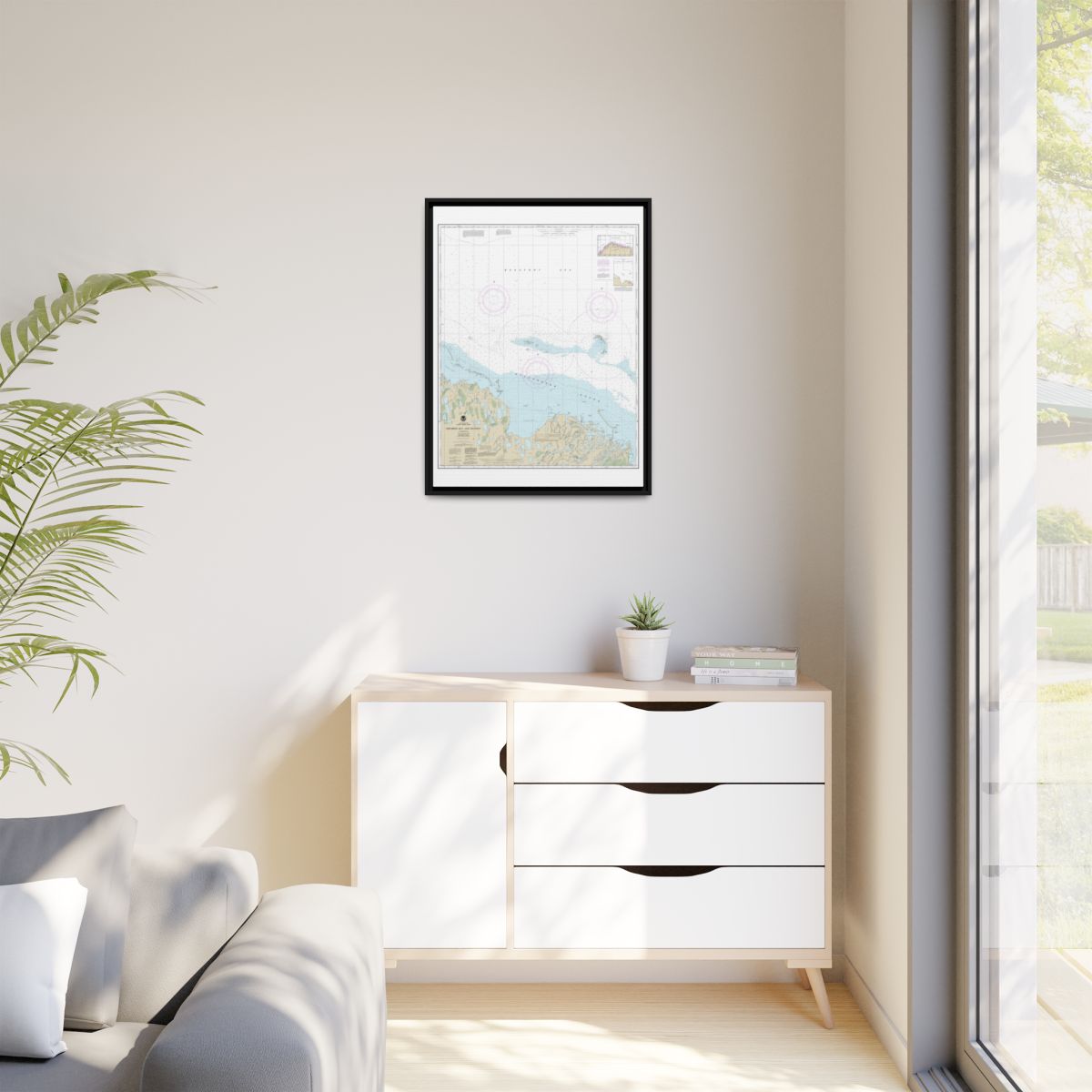 Chart 16061 Prudhoe Bay and vicinity - NOAA Nautical Chart Floating Frame Canvas | 24" x 32" | 30" x 40" - Black context-1