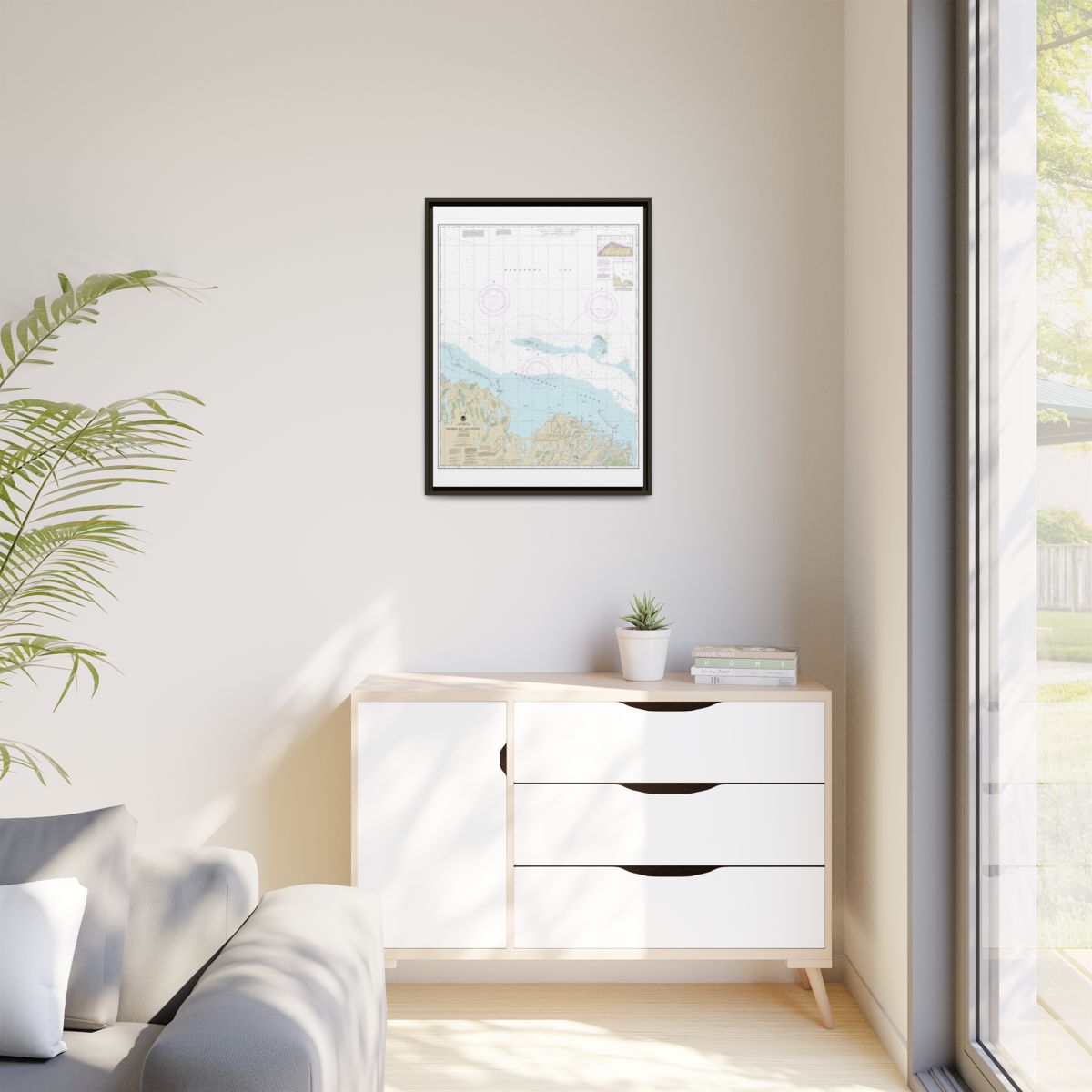 Chart 16061 Prudhoe Bay and vicinity - NOAA Nautical Chart Floating Frame Canvas | 24" x 32" | 30" x 40" - Espresso context-1