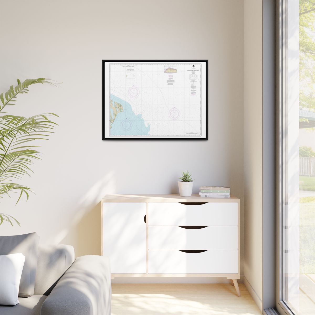 Chart 16065 Cape Halkett and vicinity - NOAA Nautical Chart Floating Frame Canvas | 32" x 24" | 40" x 30" - Black context-1