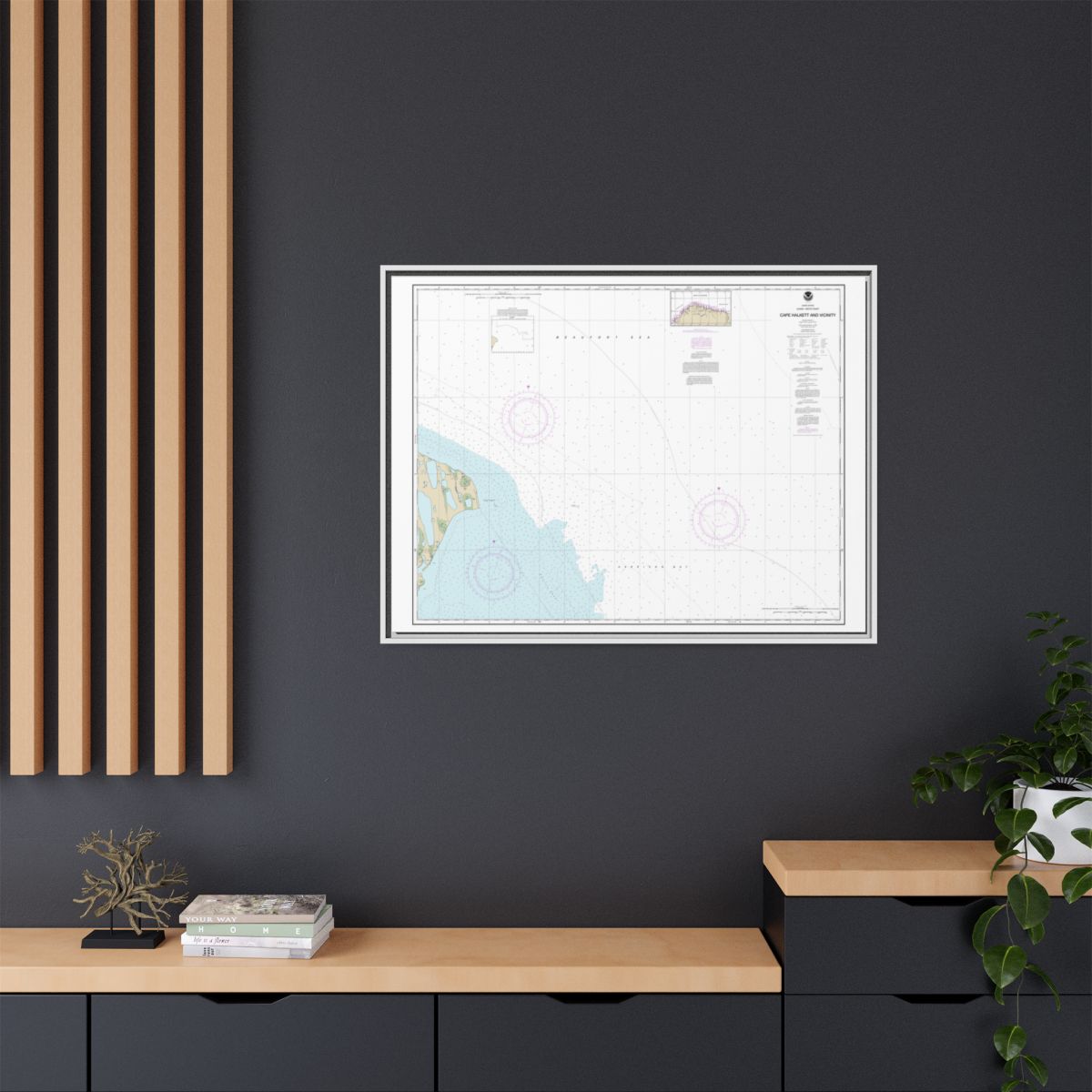 Chart 16065 Cape Halkett and vicinity - NOAA Nautical Chart Floating Frame Canvas | 32" x 24" | 40" x 30" - White context-2