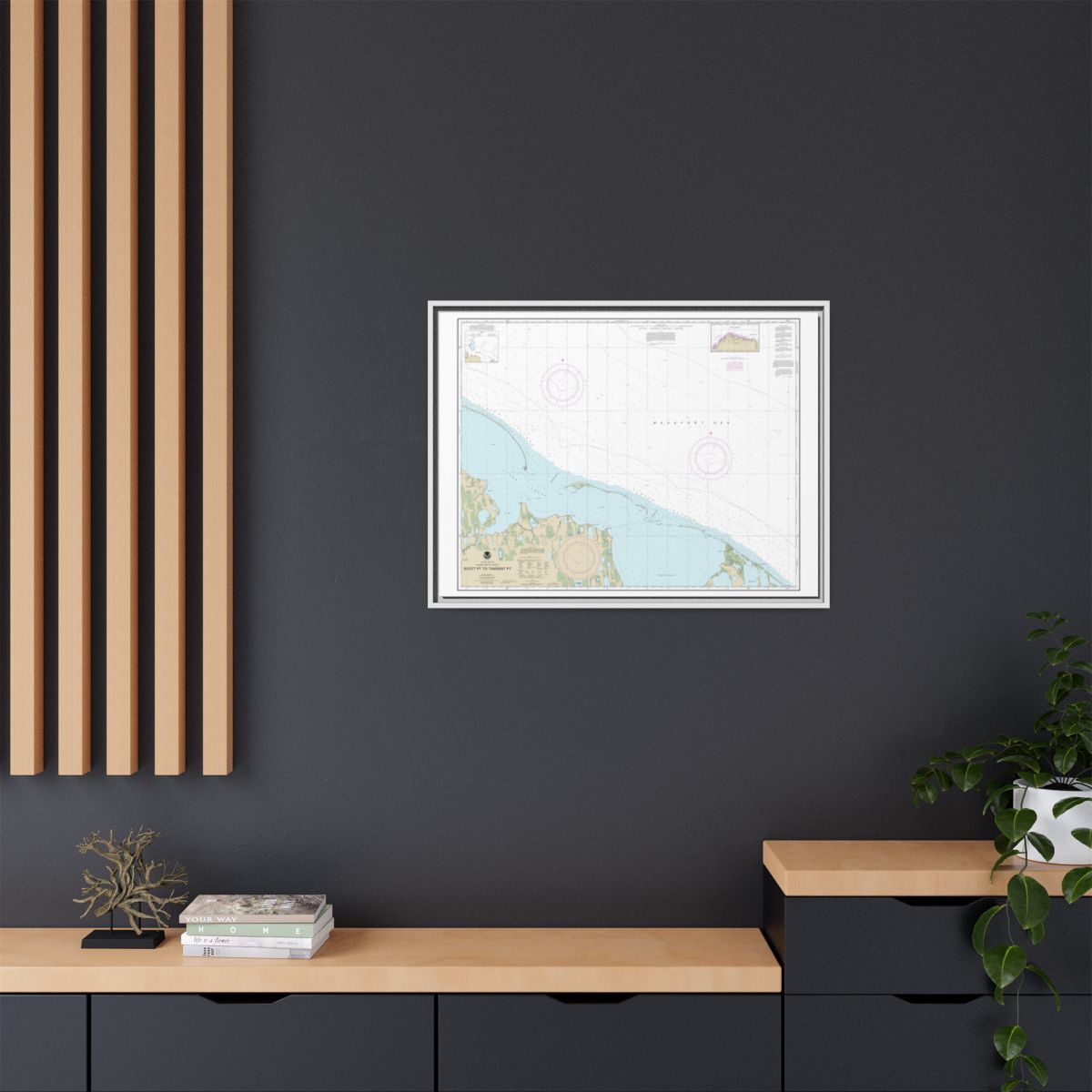 Chart 16081 Scott Pt. to Tangent Pt. - NOAA Nautical Chart Floating Frame Canvas | 32" x 24" | 40" x 30" - White context-2