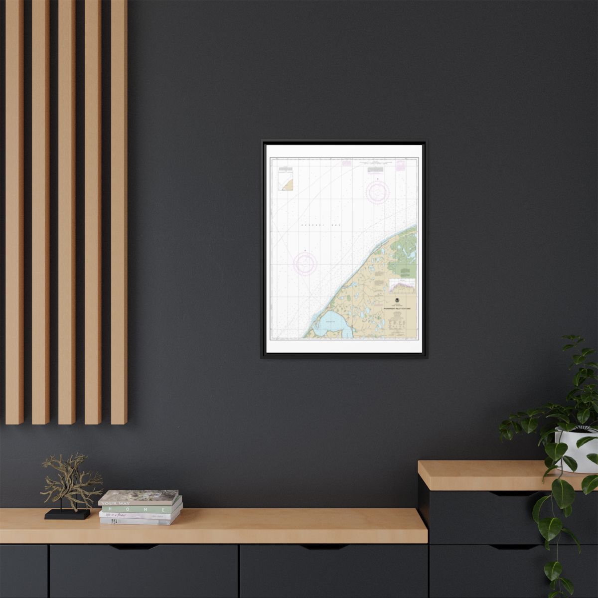 Chart 16085 Wainwright Inlet to Atanik - NOAA Nautical Chart Floating Frame Canvas | 24" x 32" | 30" x 40" - Black context-2