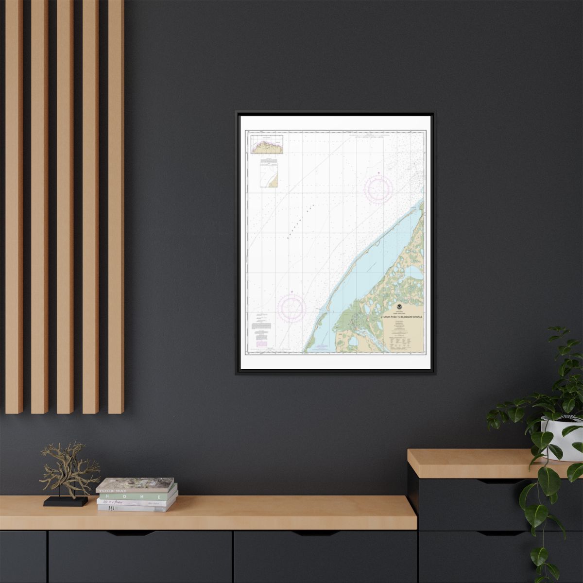 Chart 16088 Utukok Pass to Blossom Shoals - NOAA Nautical Chart Floating Frame Canvas | 24" x 32" | 30" x 40" - Black context-2