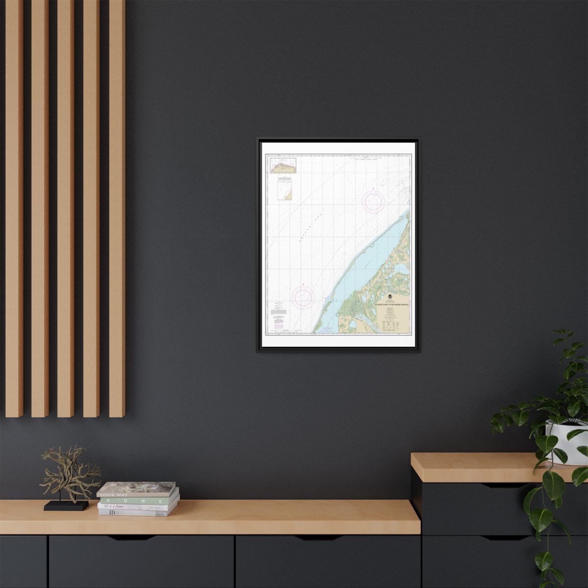 Chart 16088 Utukok Pass to Blossom Shoals - NOAA Nautical Chart Floating Frame Canvas | 24" x 32" | 30" x 40" - Black context-2