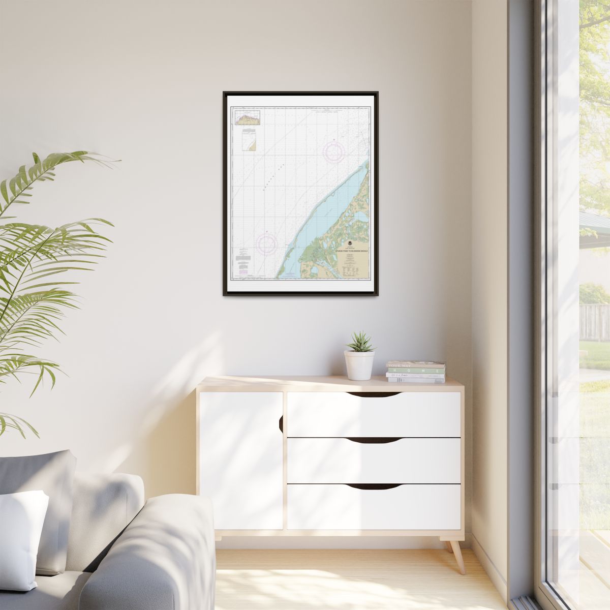 Chart 16088 Utukok Pass to Blossom Shoals - NOAA Nautical Chart Floating Frame Canvas | 24" x 32" | 30" x 40" - Espresso context-1