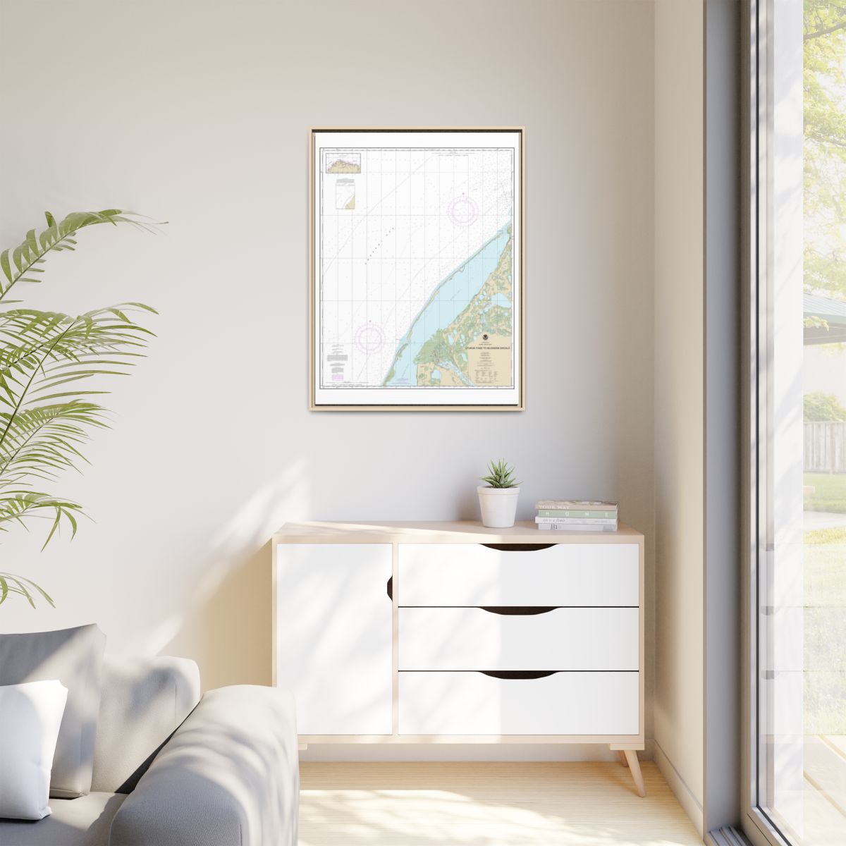 Chart 16088 Utukok Pass to Blossom Shoals - NOAA Nautical Chart Floating Frame Canvas | 24" x 32" | 30" x 40" - Natural context-1