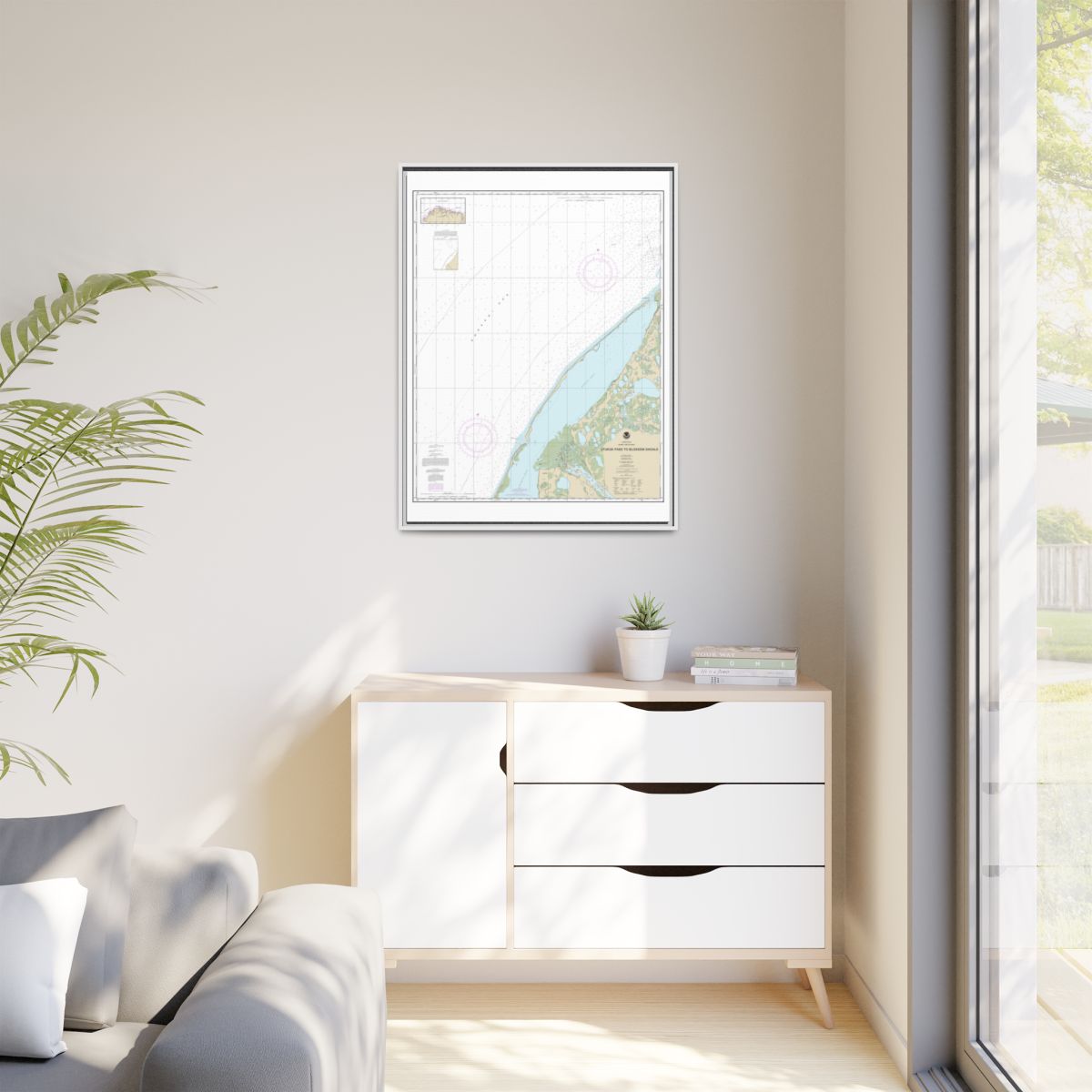 Chart 16088 Utukok Pass to Blossom Shoals - NOAA Nautical Chart Floating Frame Canvas | 24" x 32" | 30" x 40" - White context-1