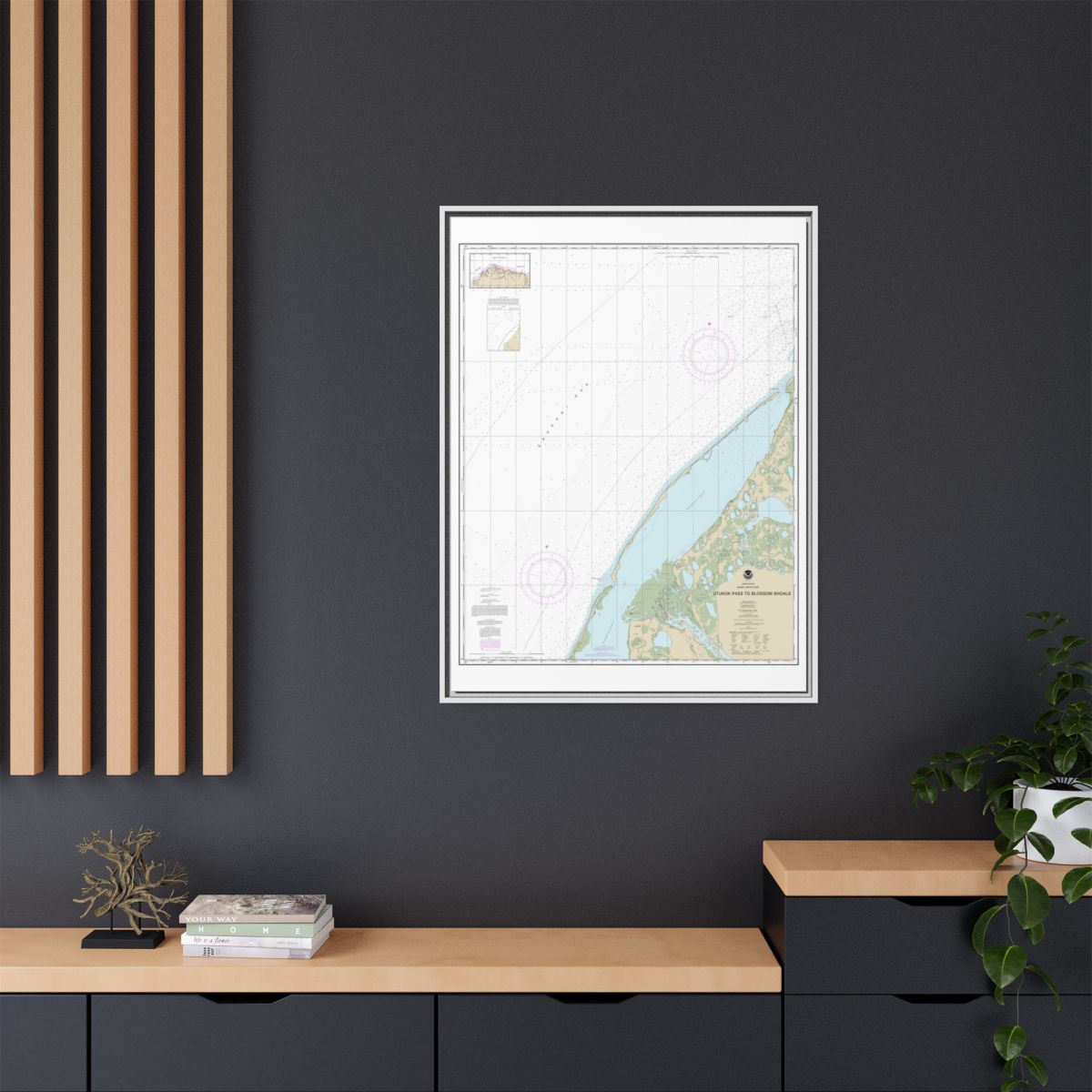 Chart 16088 Utukok Pass to Blossom Shoals - NOAA Nautical Chart Floating Frame Canvas | 24" x 32" | 30" x 40" - White context-2