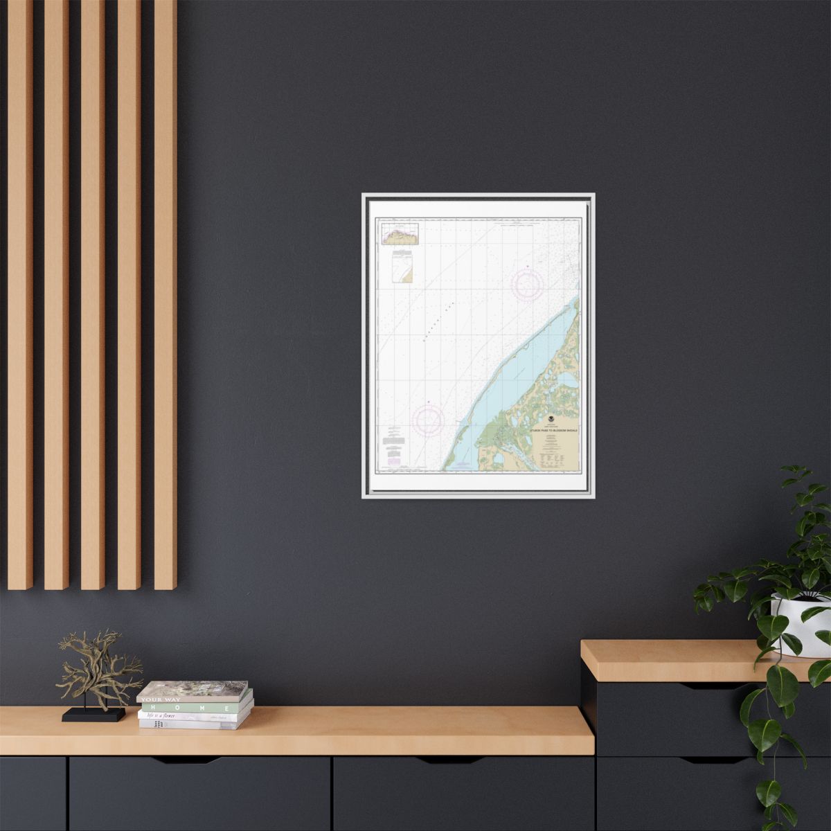 Chart 16088 Utukok Pass to Blossom Shoals - NOAA Nautical Chart Floating Frame Canvas | 24" x 32" | 30" x 40" - White context-2