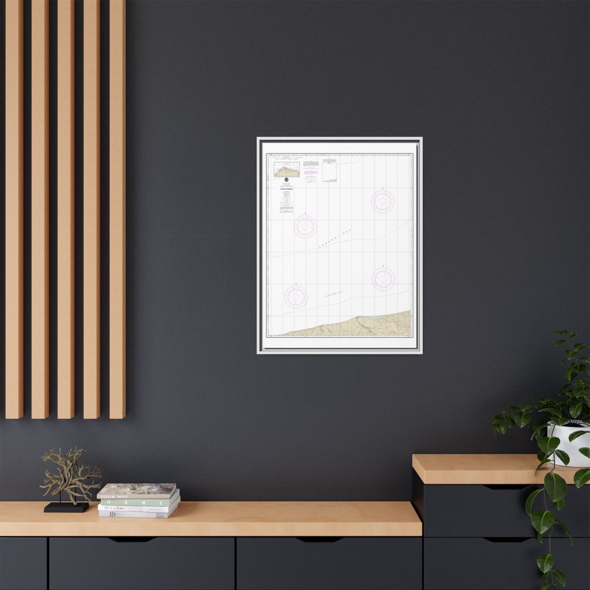 Chart 16104 Cape Sabine - NOAA Nautical Chart Floating Frame Canvas | 24" x 32" | 30" x 40" - White context-2