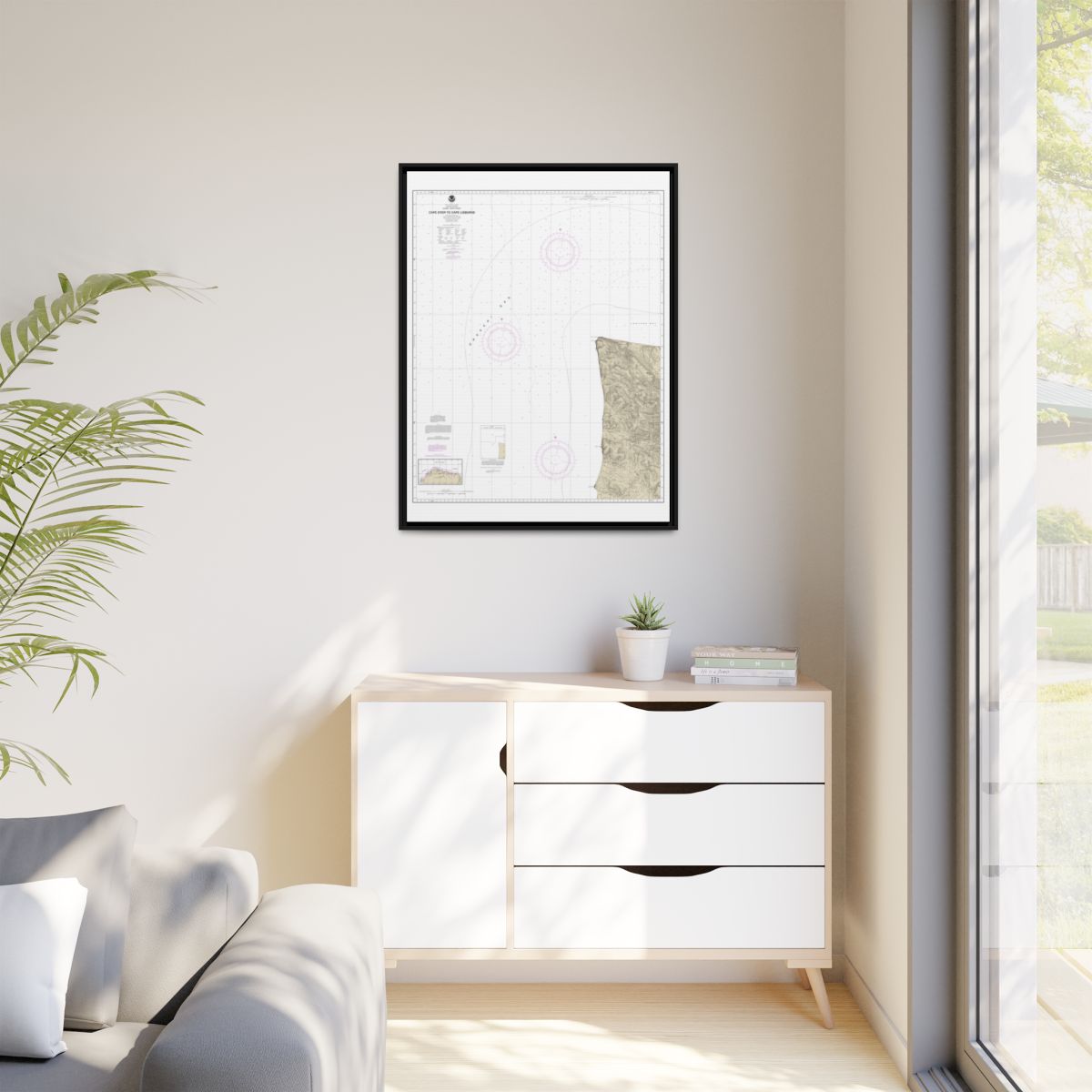 Chart 16122 Cape Dyer to Cape Lisburne - NOAA Nautical Chart Floating Frame Canvas | 24" x 32" | 30" x 40" - Black context-1