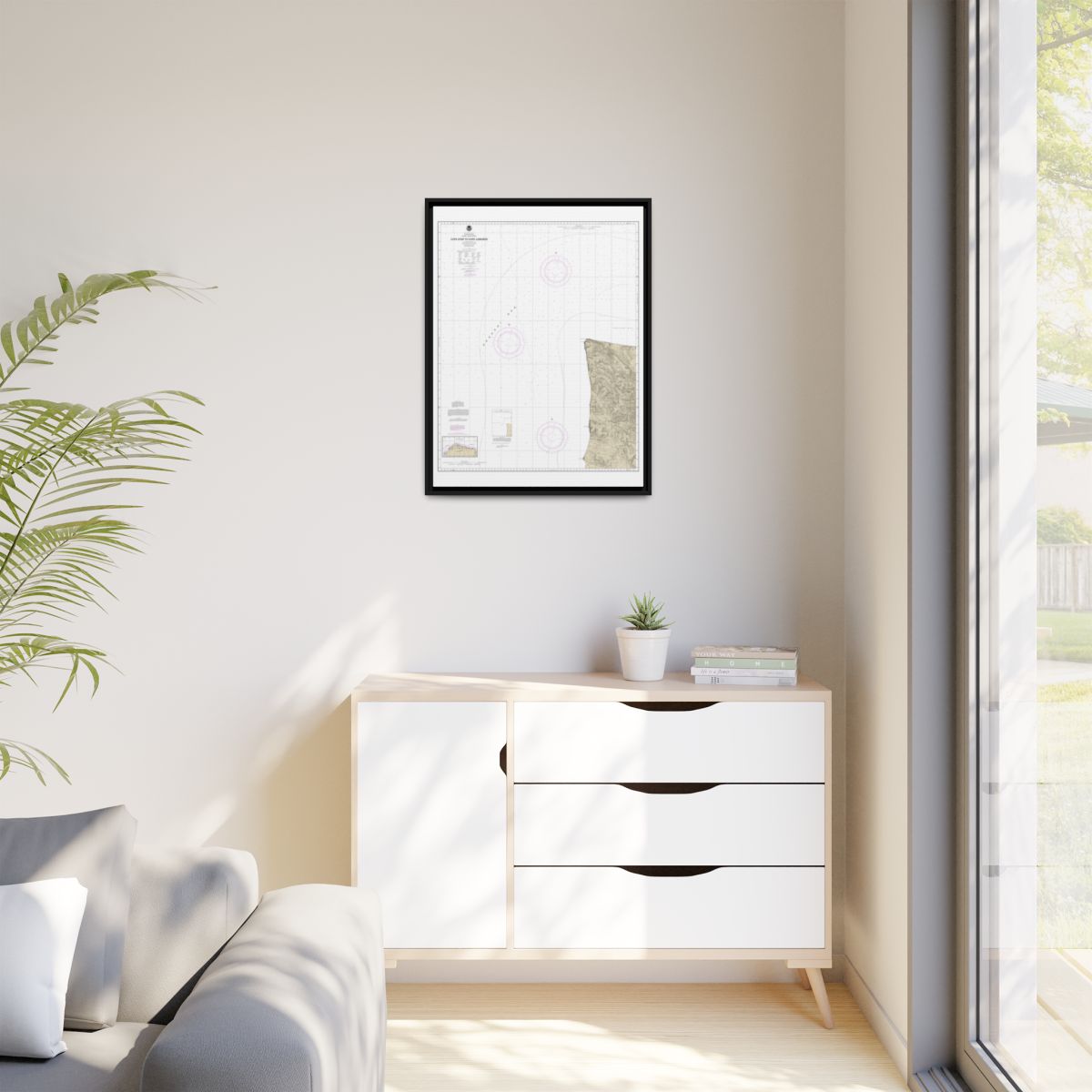 Chart 16122 Cape Dyer to Cape Lisburne - NOAA Nautical Chart Floating Frame Canvas | 24" x 32" | 30" x 40" - Black context-1