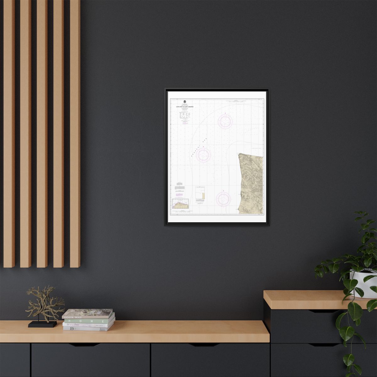 Chart 16122 Cape Dyer to Cape Lisburne - NOAA Nautical Chart Floating Frame Canvas | 24" x 32" | 30" x 40" - Black context-2