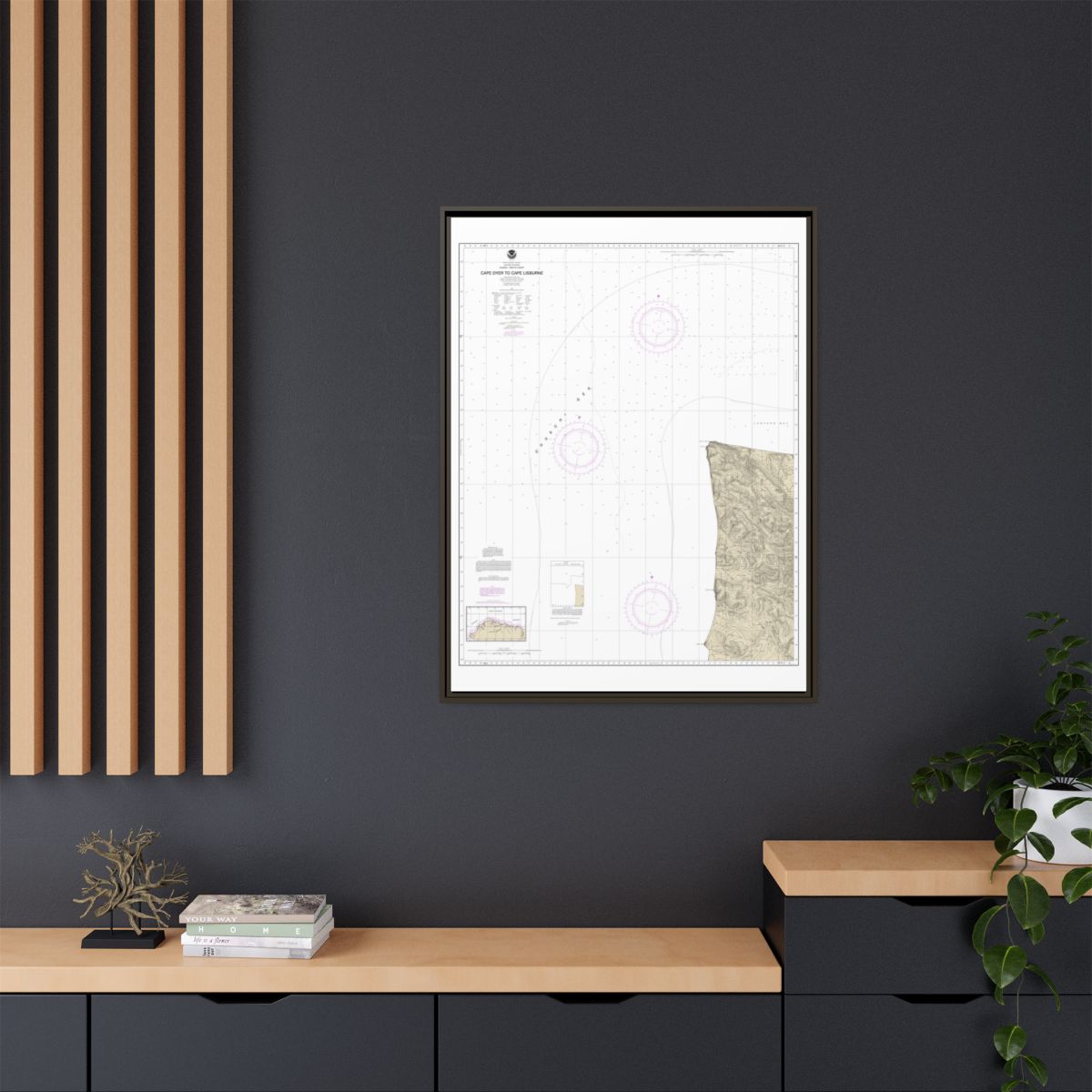 Chart 16122 Cape Dyer to Cape Lisburne - NOAA Nautical Chart Floating Frame Canvas | 24" x 32" | 30" x 40" - Espresso context-2