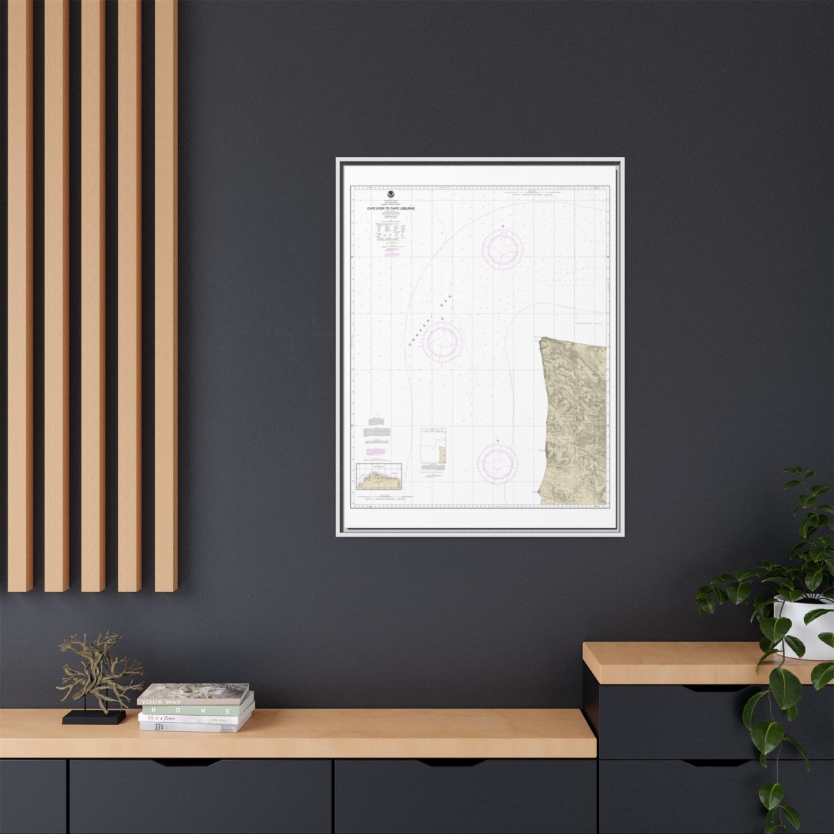 Chart 16122 Cape Dyer to Cape Lisburne - NOAA Nautical Chart Floating Frame Canvas | 24" x 32" | 30" x 40" - White context-2