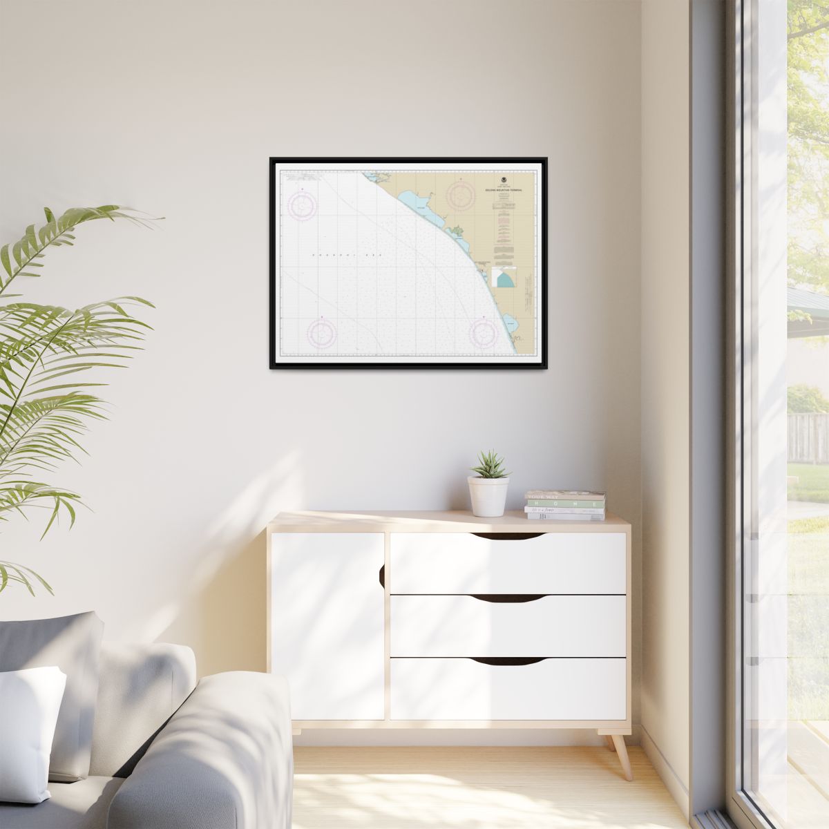 Chart 16145 Alaska - West Coast. Delong Mountain Terminal - NOAA Nautical Chart Floating Frame Canvas | 32" x 24" | 40" x 30" - Black context-1