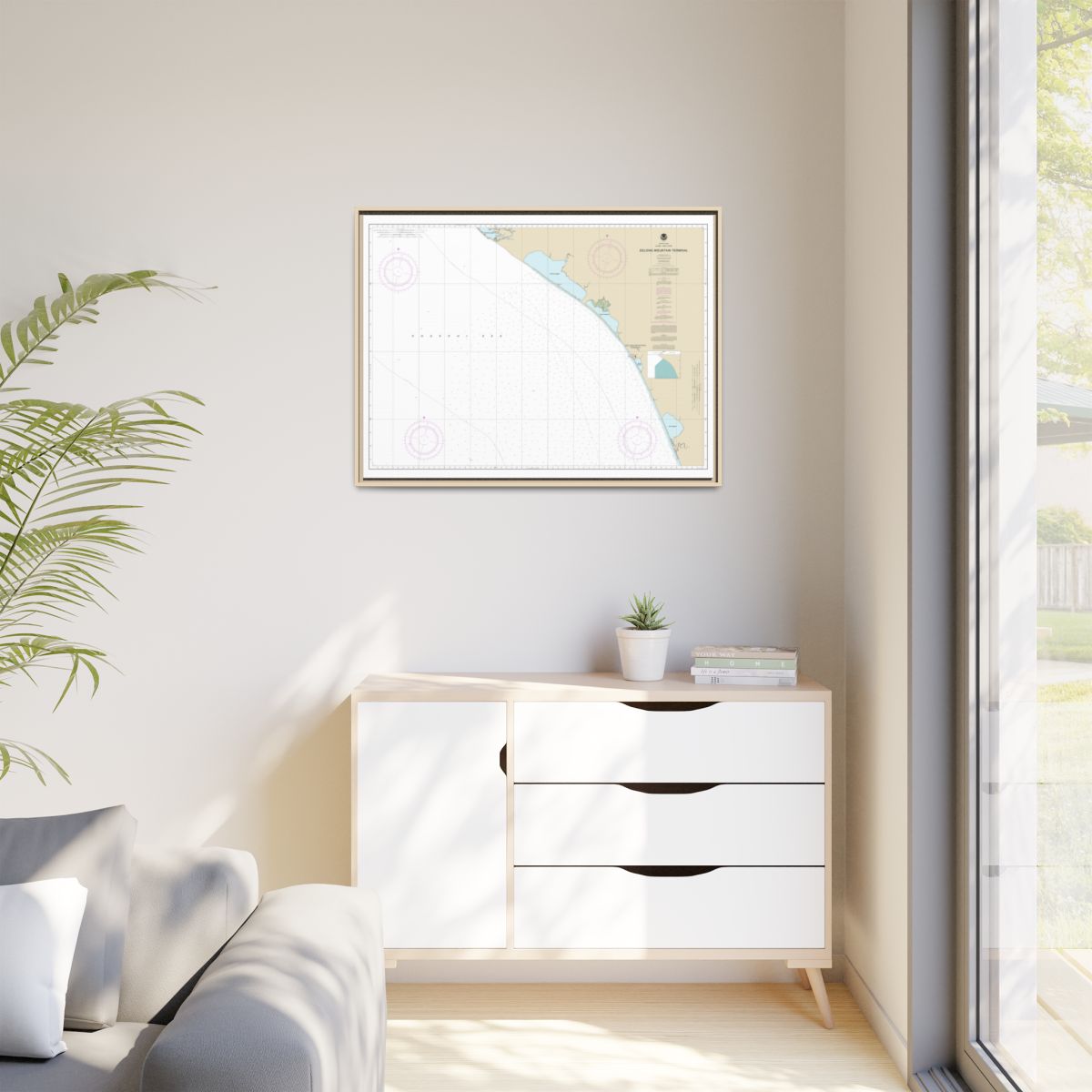 Chart 16145 Alaska - West Coast. Delong Mountain Terminal - NOAA Nautical Chart Floating Frame Canvas | 32" x 24" | 40" x 30" - Natural context-1