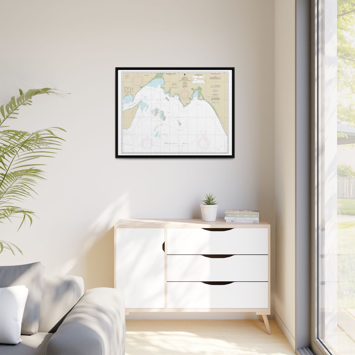 Chart 16315 Bristol Bay-Togiak Bay and Walrus Islands - NOAA Nautical Chart Floating Frame Canvas | 32" x 24" | 40" x 30" - Black context-1