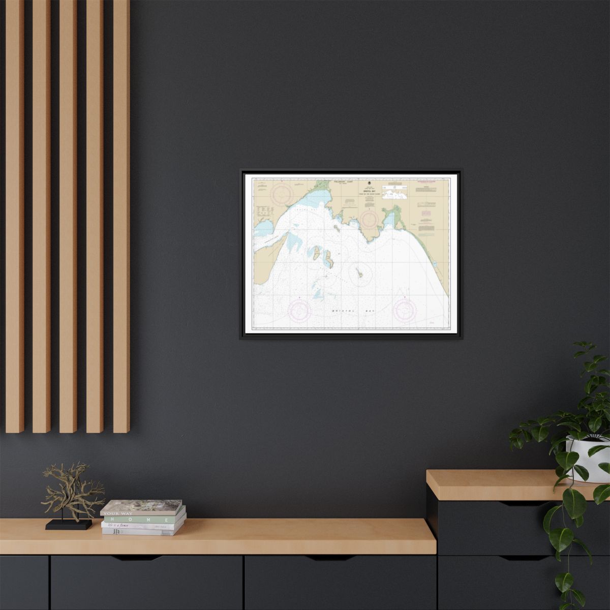 Chart 16315 Bristol Bay-Togiak Bay and Walrus Islands - NOAA Nautical Chart Floating Frame Canvas | 32" x 24" | 40" x 30" - Black context-2