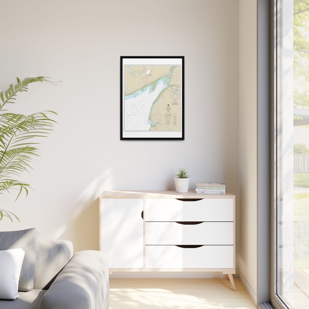 Chart 16323 Bristol Bay-Kvichak Bay and approaches - NOAA Nautical Chart Floating Frame Canvas | 24" x 32" | 30" x 40" - Black context-1
