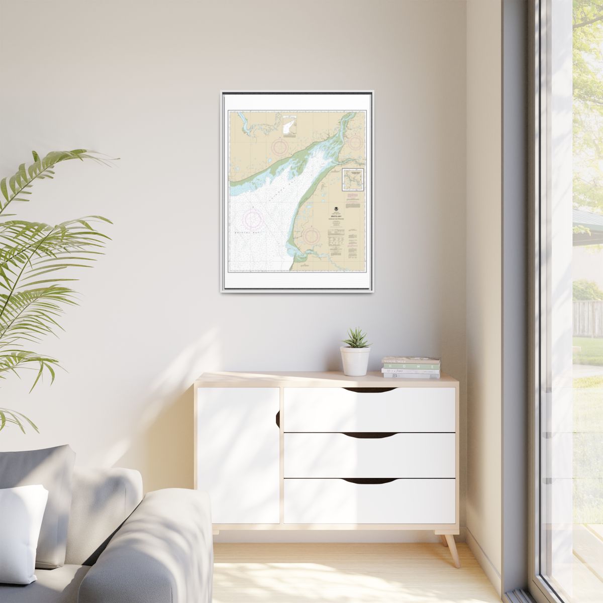 Chart 16323 Bristol Bay-Kvichak Bay and approaches - NOAA Nautical Chart Floating Frame Canvas | 24" x 32" | 30" x 40" - White context-1
