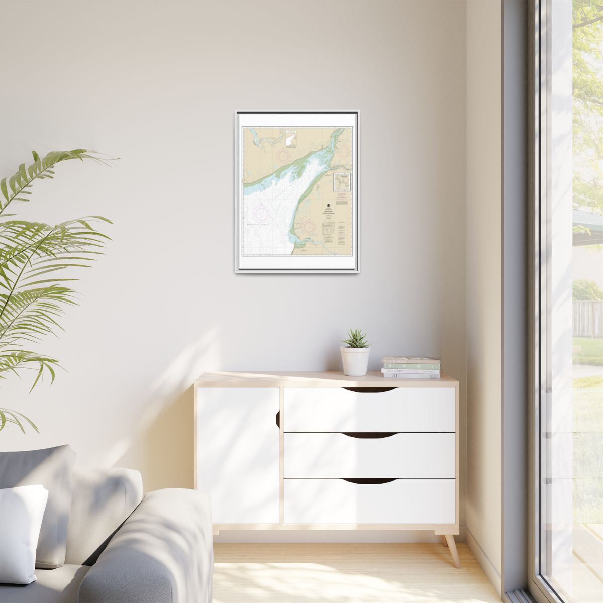 Chart 16323 Bristol Bay-Kvichak Bay and approaches - NOAA Nautical Chart Floating Frame Canvas | 24" x 32" | 30" x 40" - White context-1