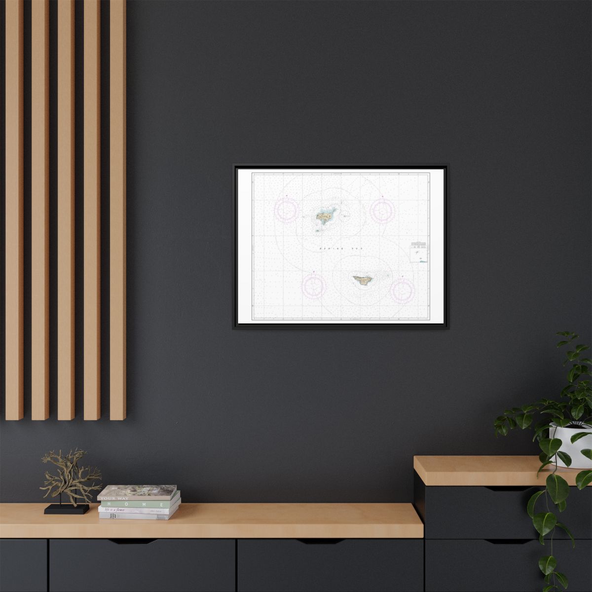 Chart 16380 Pribilof Islands - NOAA Nautical Chart Floating Frame Canvas | 32" x 24" | 40" x 30" - Black context-2