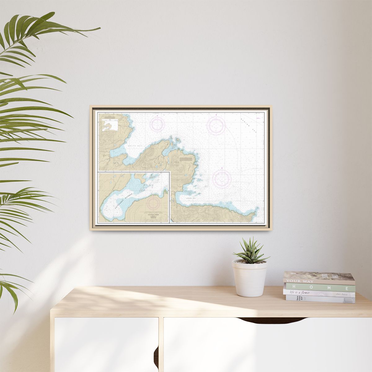 Chart 16433 Sarana Bay to Holtz Bay;Chichagof Harbor - NOAA Nautical Chart Floating Frame Canvas | 30" x 20" | 36" x 24" | 48" x 32" - Natural context-1