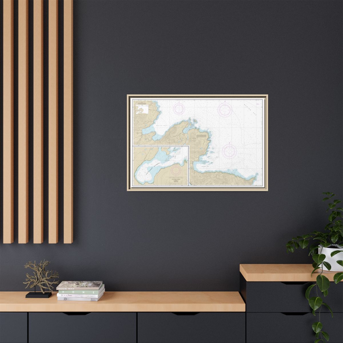 Chart 16433 Sarana Bay to Holtz Bay;Chichagof Harbor - NOAA Nautical Chart Floating Frame Canvas | 30" x 20" | 36" x 24" | 48" x 32" - Natural context-2