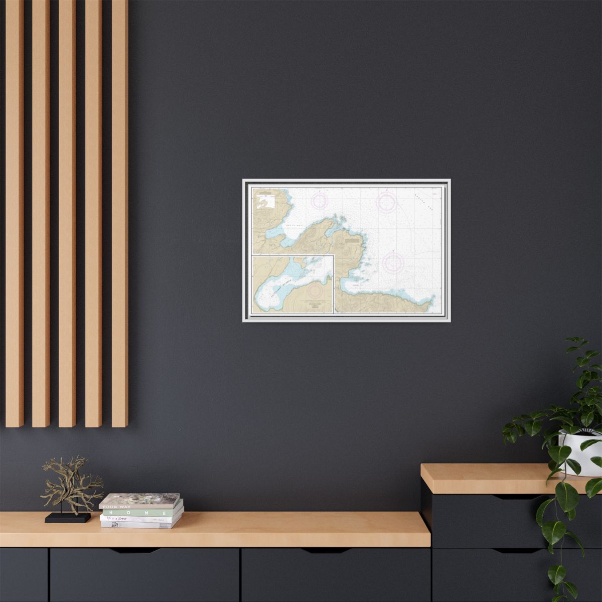 Chart 16433 Sarana Bay to Holtz Bay;Chichagof Harbor - NOAA Nautical Chart Floating Frame Canvas | 30" x 20" | 36" x 24" | 48" x 32" - White context-2