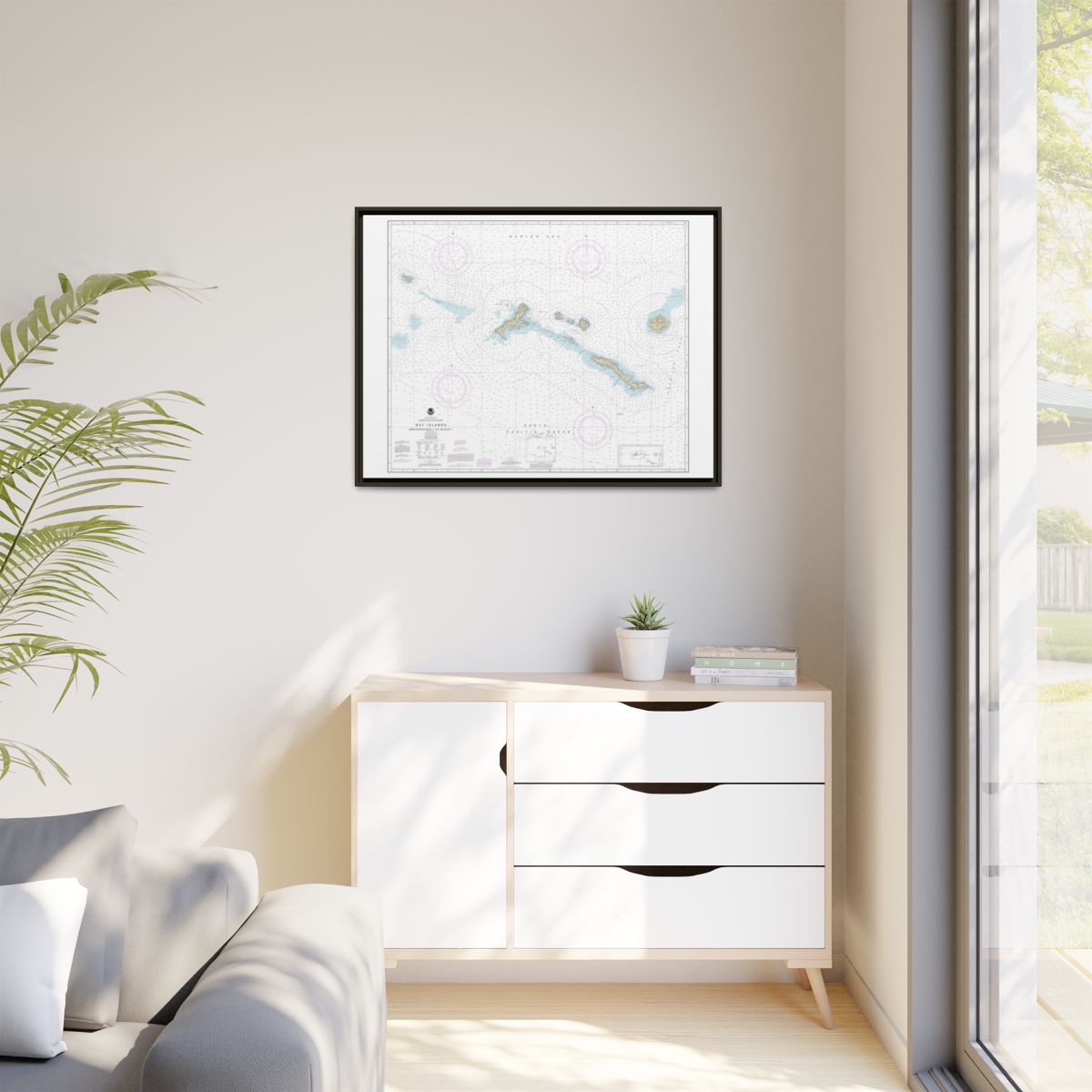 Chart 16440 Rat Islands Semisopochnoi Island to Buldir l. - NOAA Nautical Chart Floating Frame Canvas | 32" x 24" | 40" x 30" - Espresso context-1