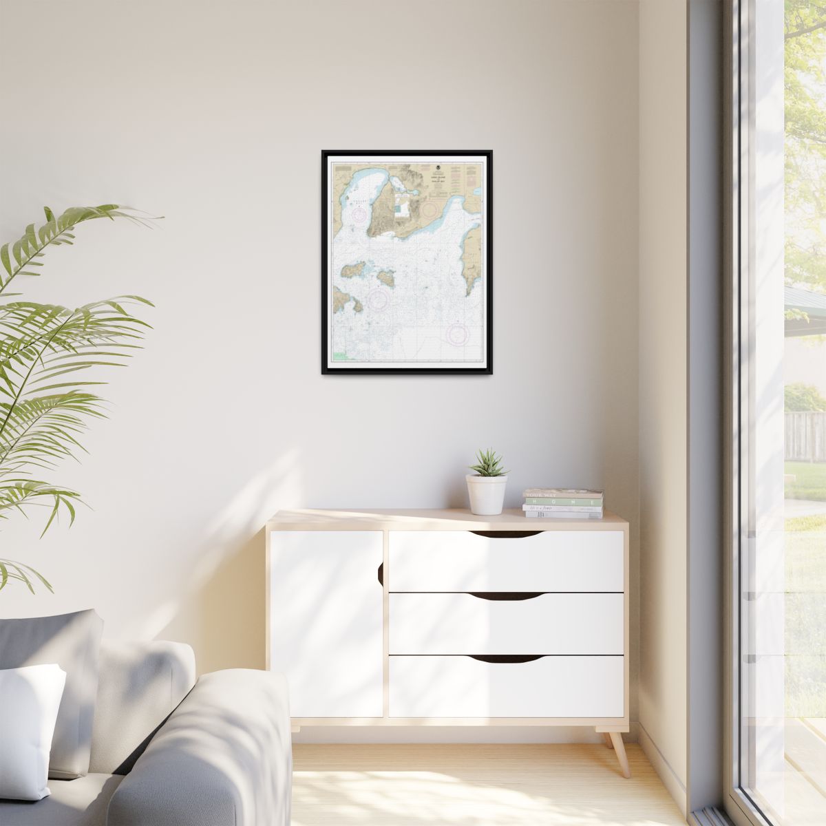 Chart 16551 Unga Island to Pavlof Bay, Alaska Pen. - NOAA Nautical Chart Floating Frame Canvas | 24" x 32" | 30" x 40" - Black context-1