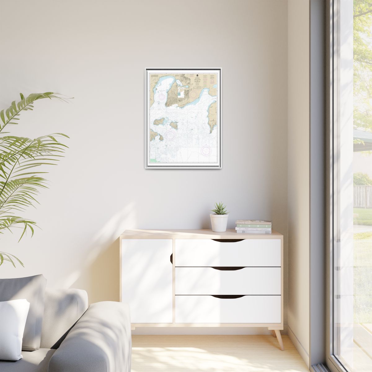 Chart 16551 Unga Island to Pavlof Bay, Alaska Pen. - NOAA Nautical Chart Floating Frame Canvas | 24" x 32" | 30" x 40" - White context-1