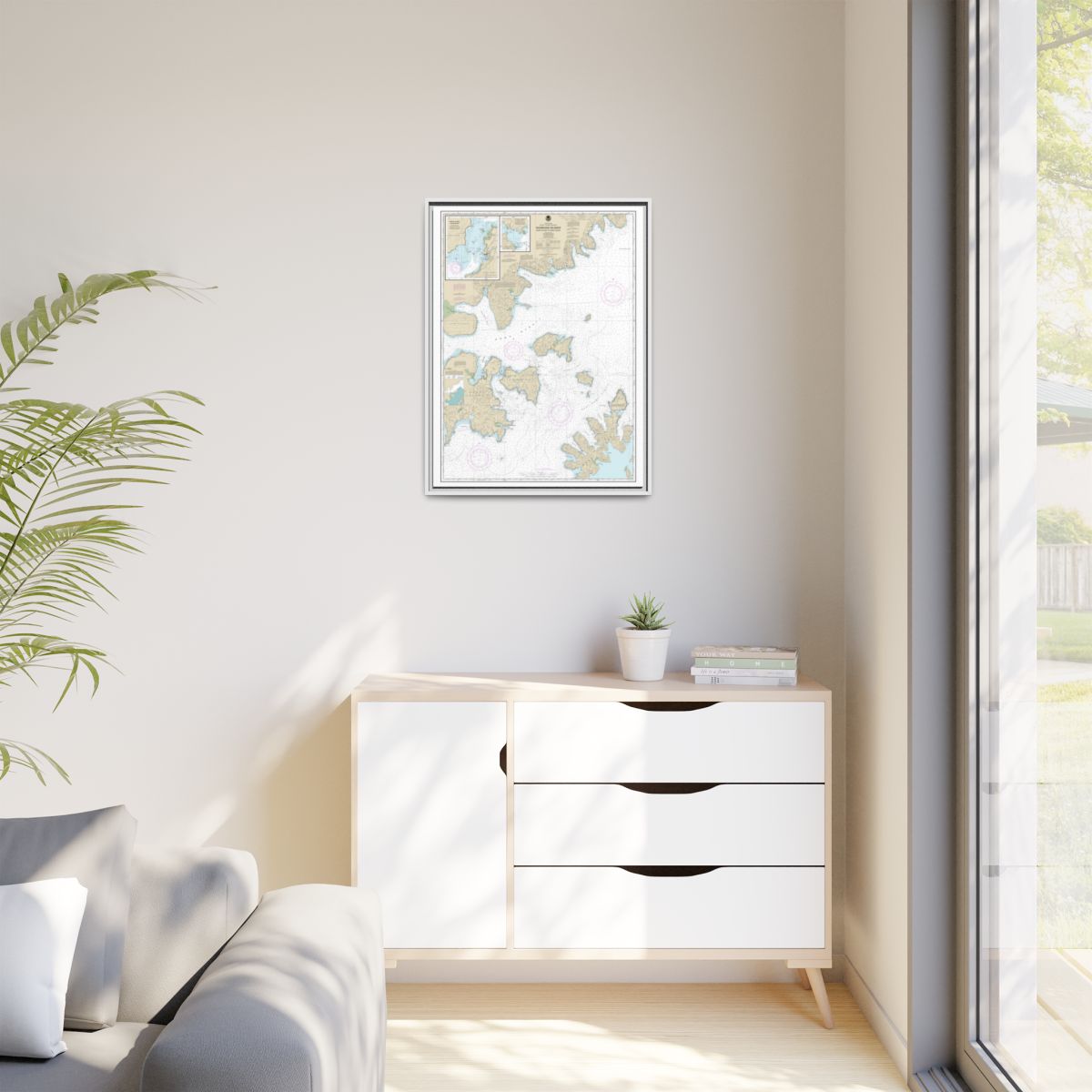 Chart 16553 Shumagin Islands-Nagai I. to Unga I.;Delarof Harbor;Popof Strait, northern part - NOAA Nautical Chart Floating Frame Canvas | 24" x 32" | 30" x 40" - White context-1