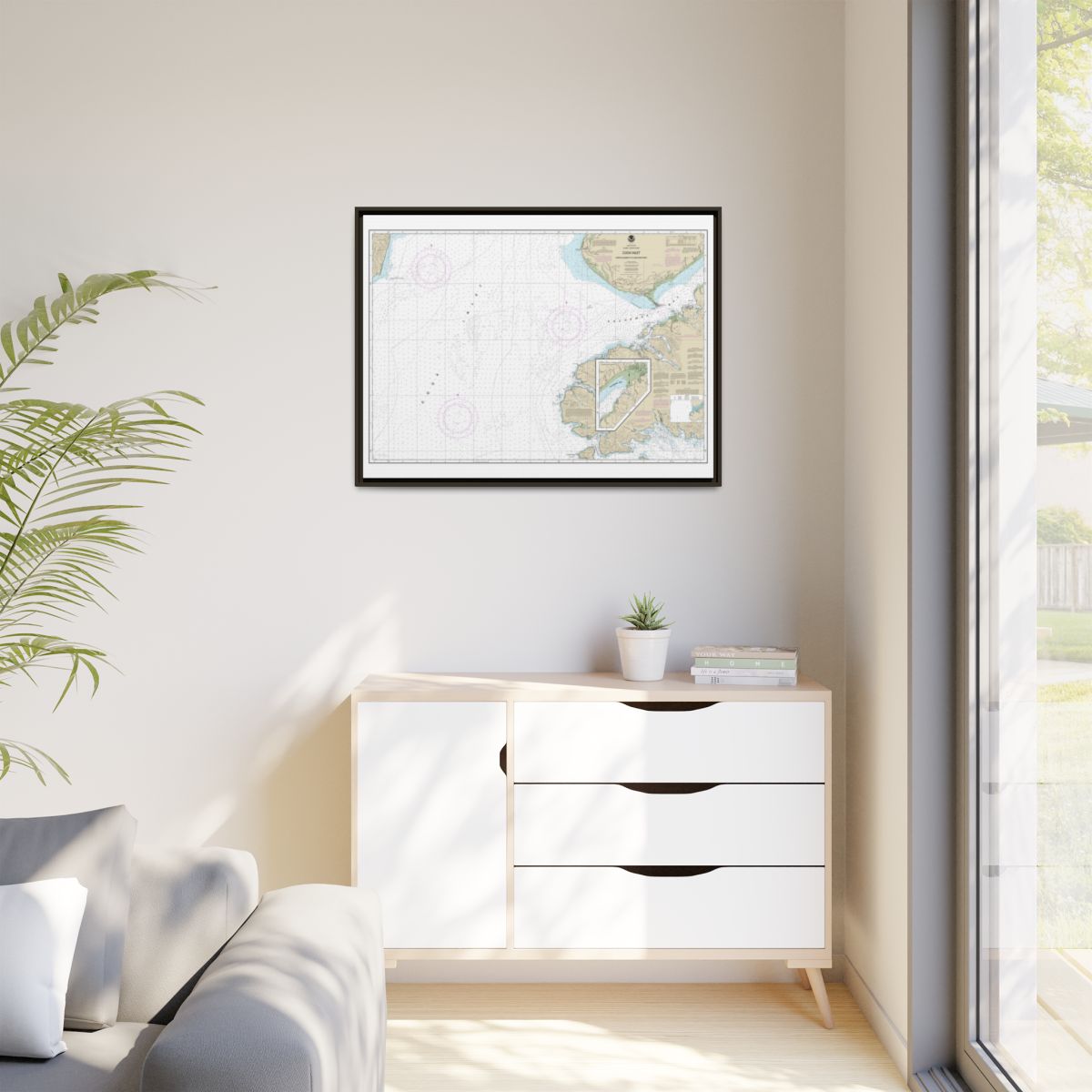 Chart 16647 Cook Inlet-Cape Elizabeth to Anchor Point - NOAA Nautical Chart Floating Frame Canvas | 32" x 24" | 40" x 30" - Espresso context-1