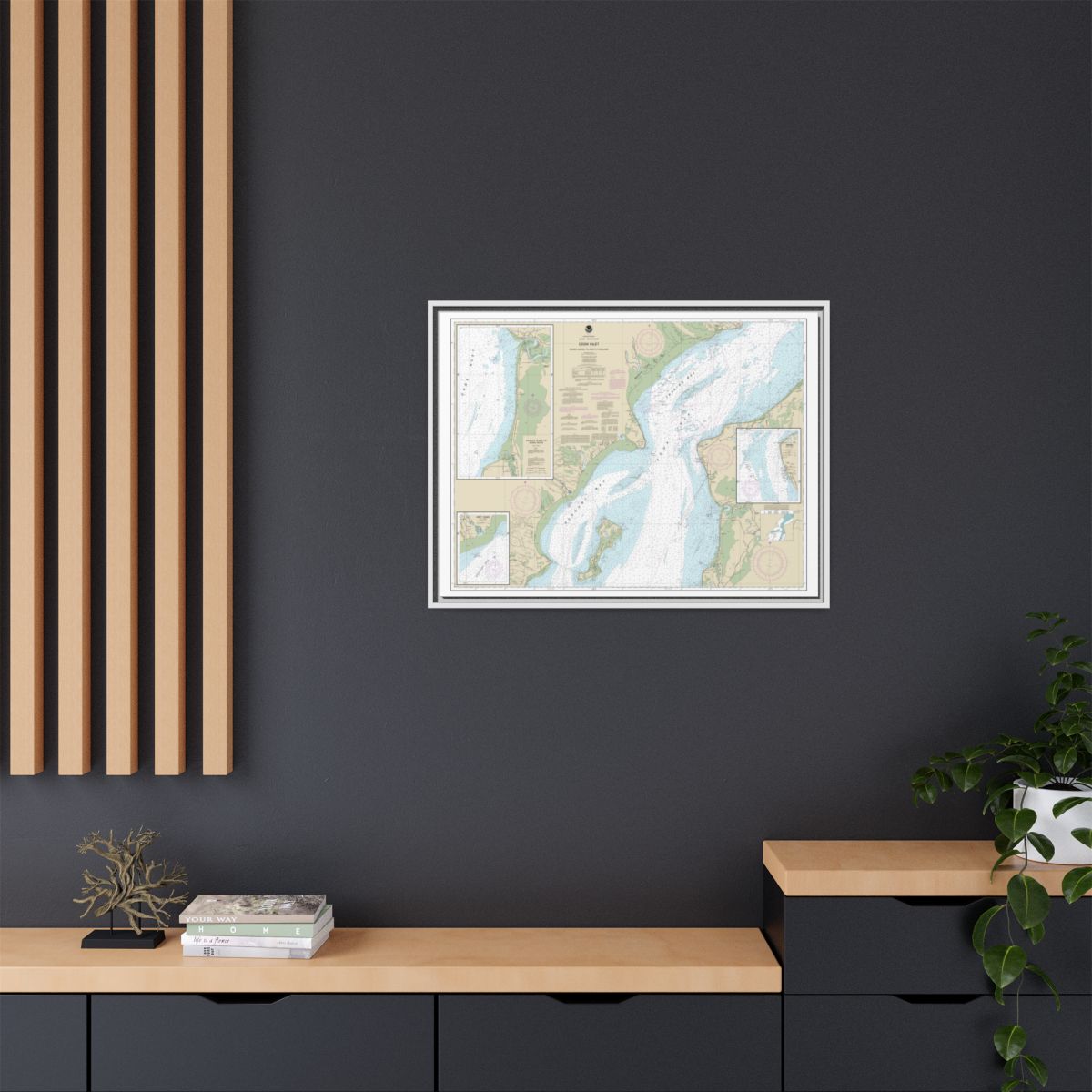 Chart 16662 Cook Inlet-Kalgin Island to North Foreland - NOAA Nautical Chart Floating Frame Canvas | 32" x 24" | 40" x 30" - White context-2