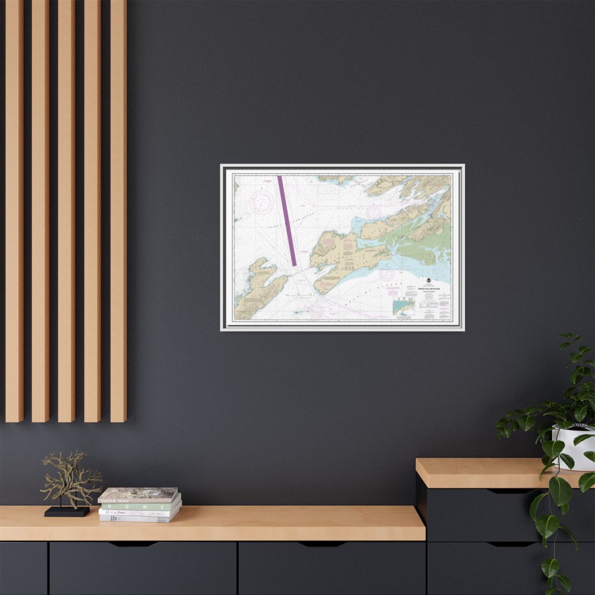 Chart 16709 Prince William Sound-eastern entrance - NOAA Nautical Chart Floating Frame Canvas | 30" x 20" | 36" x 24" | 48" x 32" - White context-2