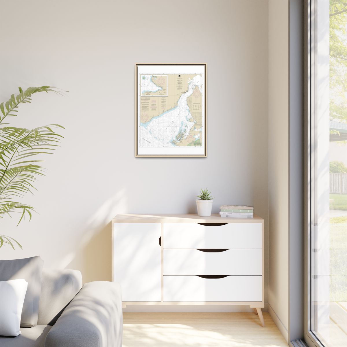 Chart 16761 Yakutat Bay;Yakutat Harbor - NOAA Nautical Chart Floating Frame Canvas | 24" x 32" | 30" x 40" - Natural context-1